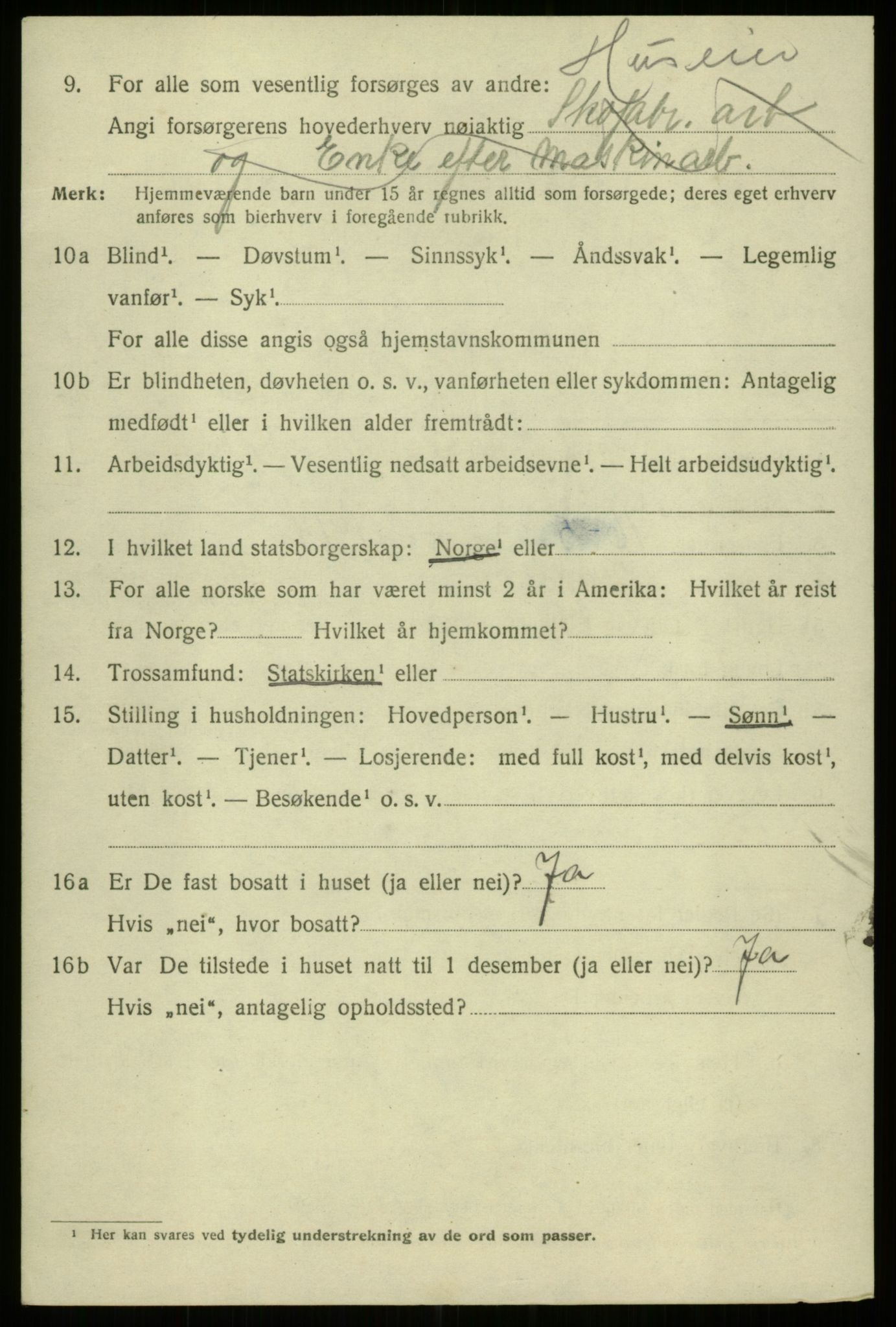 SAB, 1920 census for Bergen, 1920, p. 184869