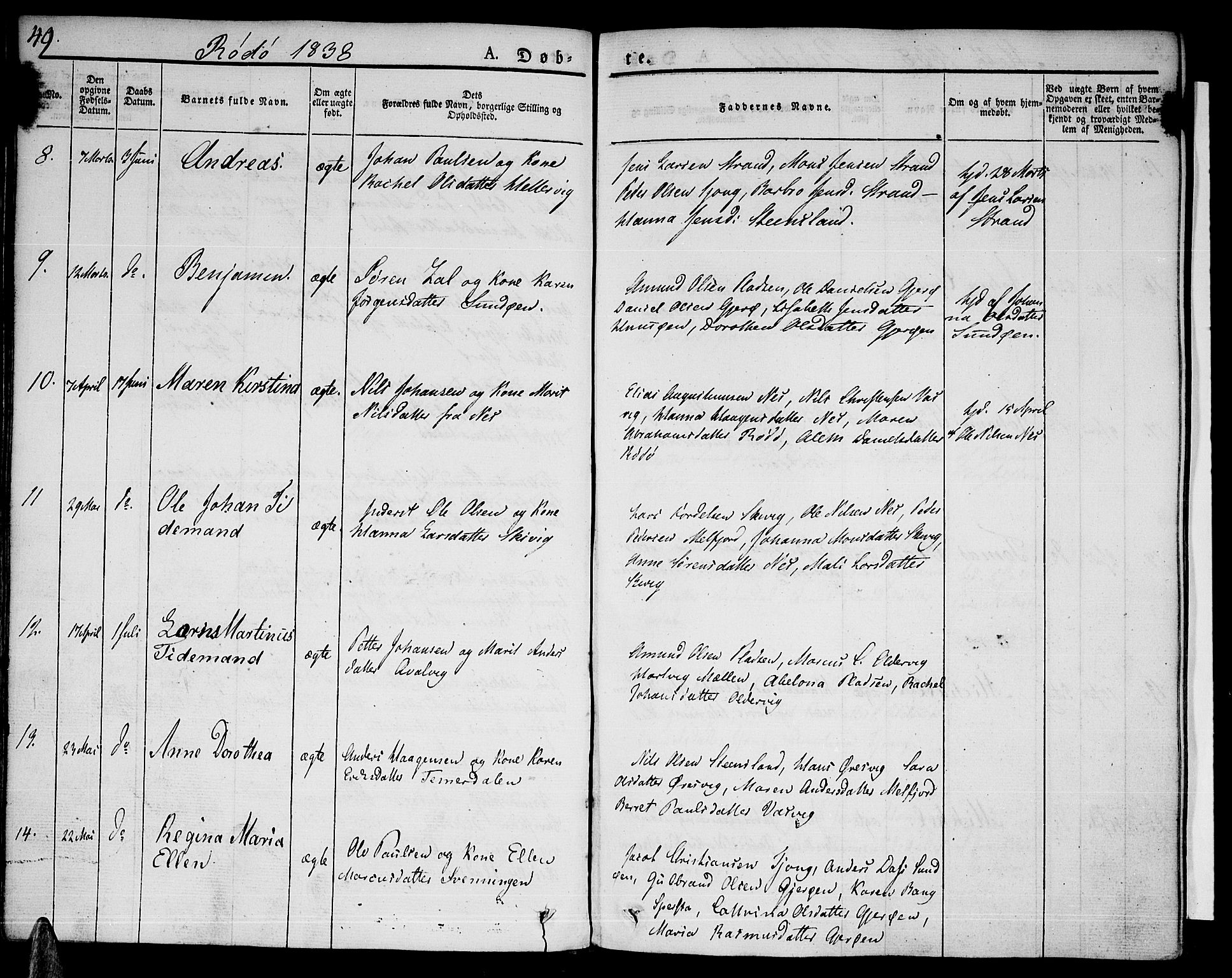 Ministerialprotokoller, klokkerbøker og fødselsregistre - Nordland, AV/SAT-A-1459/841/L0598: Parish register (official) no. 841A06 /1, 1825-1844, p. 49