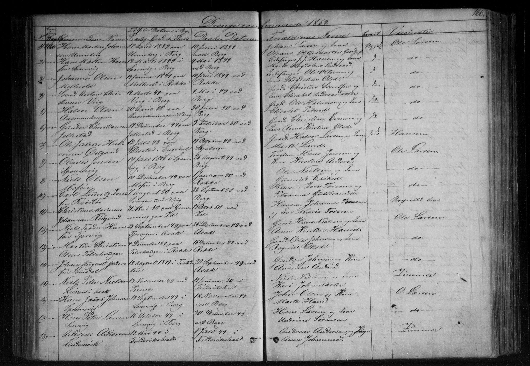 Berg prestekontor Kirkebøker, AV/SAO-A-10902/F/Fa/L0005: Parish register (official) no. I 5, 1861-1877, p. 166