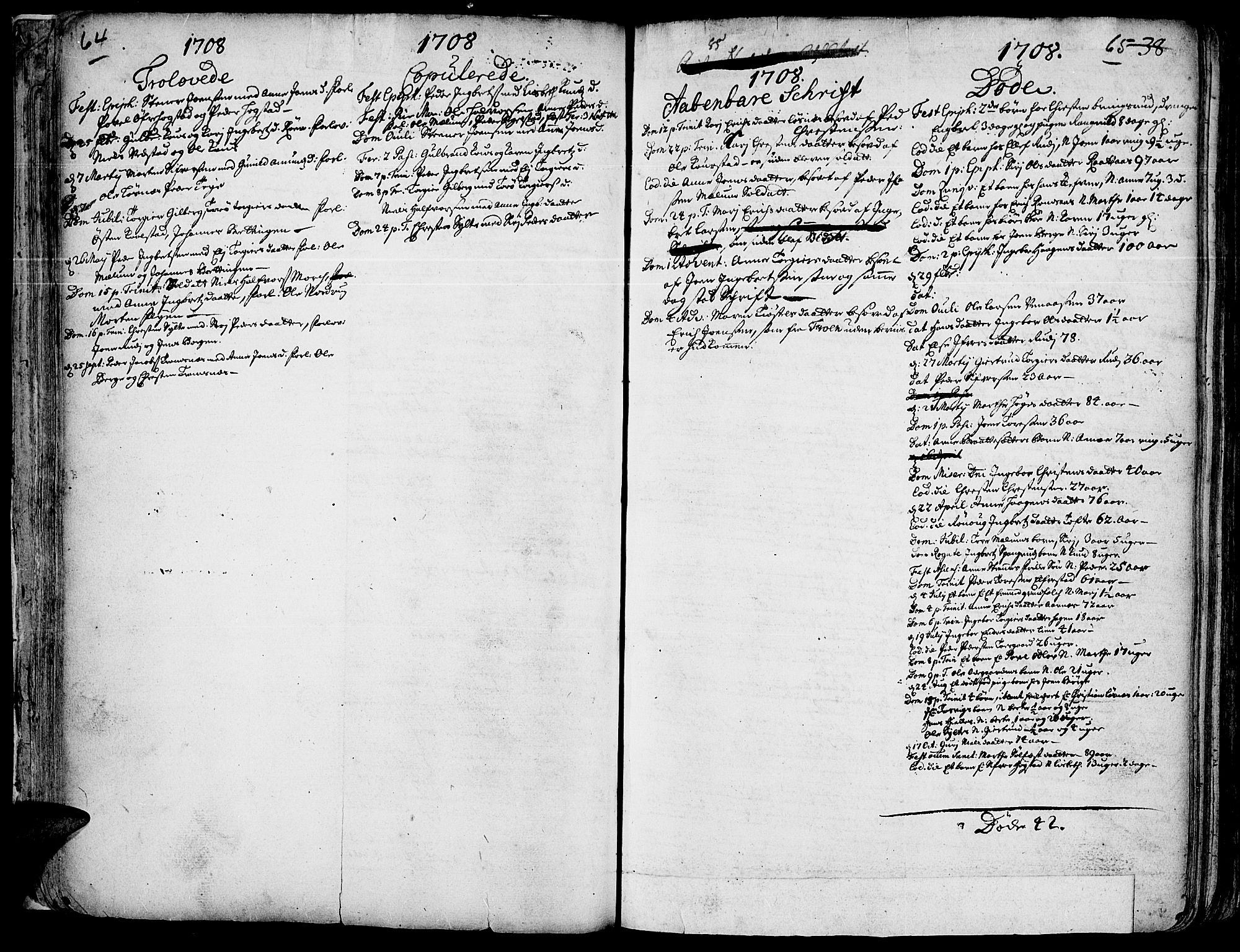 Ringebu prestekontor, SAH/PREST-082/H/Ha/Haa/L0001: Parish register (official) no. 1, 1696-1733, p. 64-65