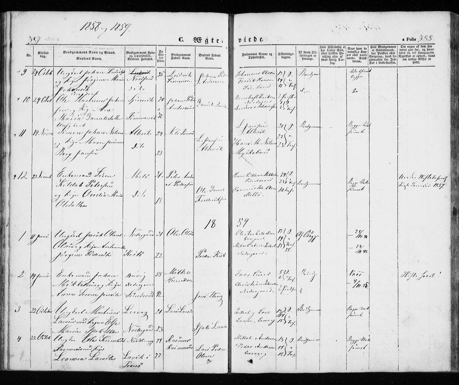 Trondenes sokneprestkontor, SATØ/S-1319/H/Ha/L0010kirke: Parish register (official) no. 10, 1840-1865, p. 387-388