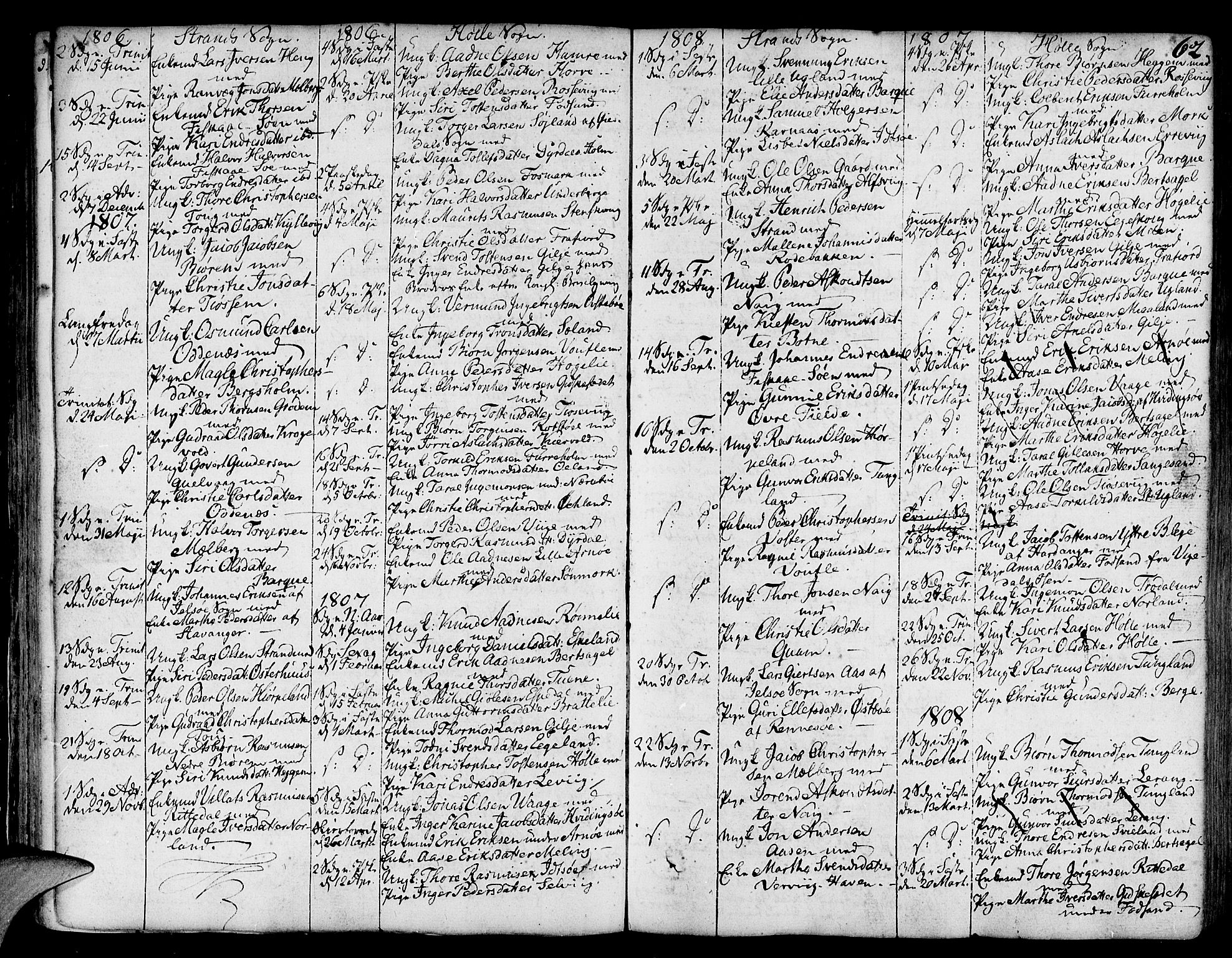 Strand sokneprestkontor, SAST/A-101828/H/Ha/Haa/L0003: Parish register (official) no. A 3, 1769-1816, p. 62