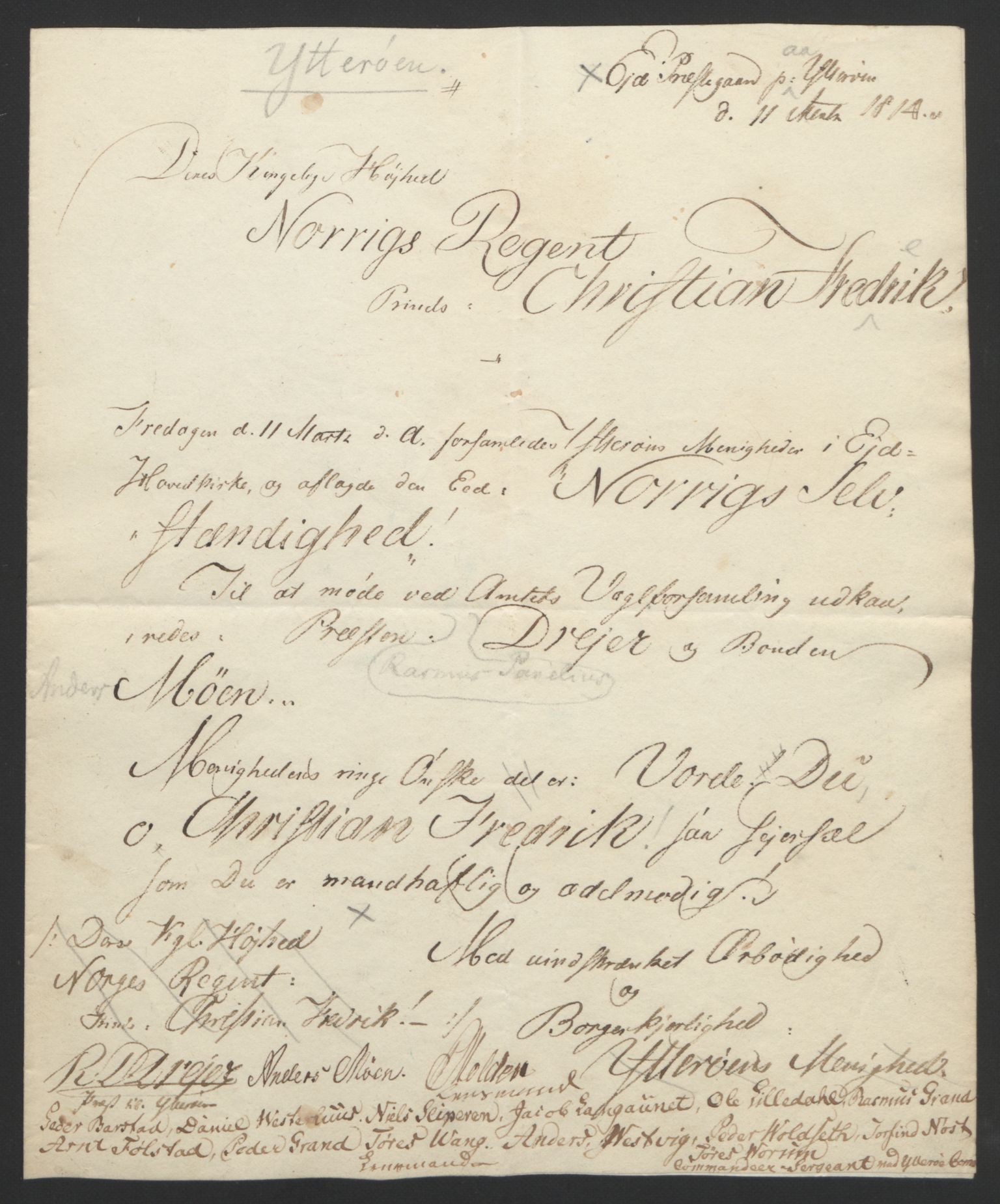 Statsrådssekretariatet, RA/S-1001/D/Db/L0008: Fullmakter for Eidsvollsrepresentantene i 1814. , 1814, p. 483