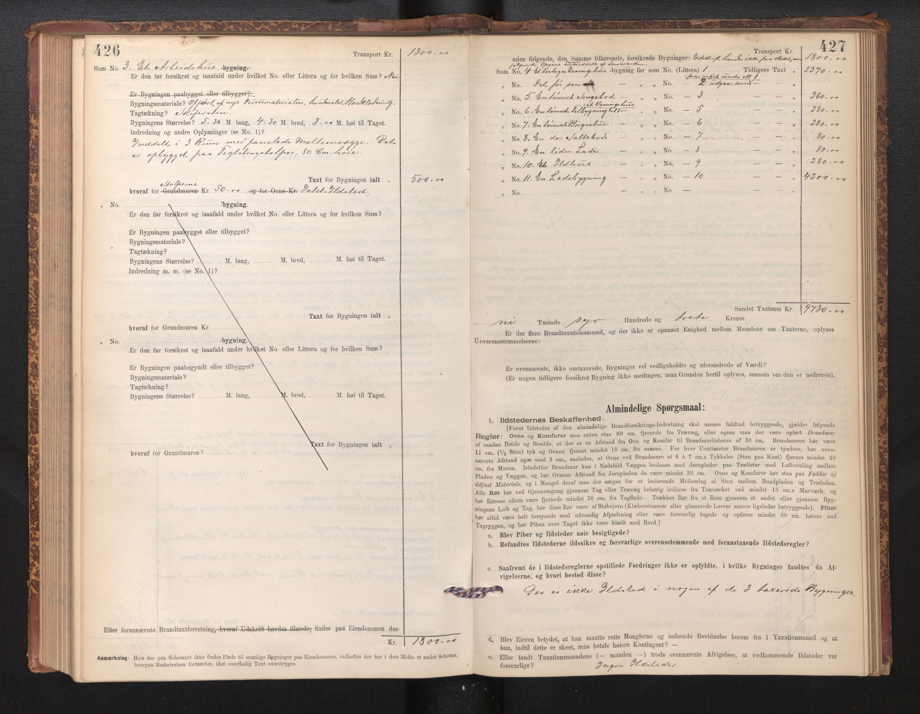 Lensmannen i Finnås, AV/SAB-A-31901/0012/L0002: Branntakstprotokoll, skjematakst, 1894-1954, p. 426-427