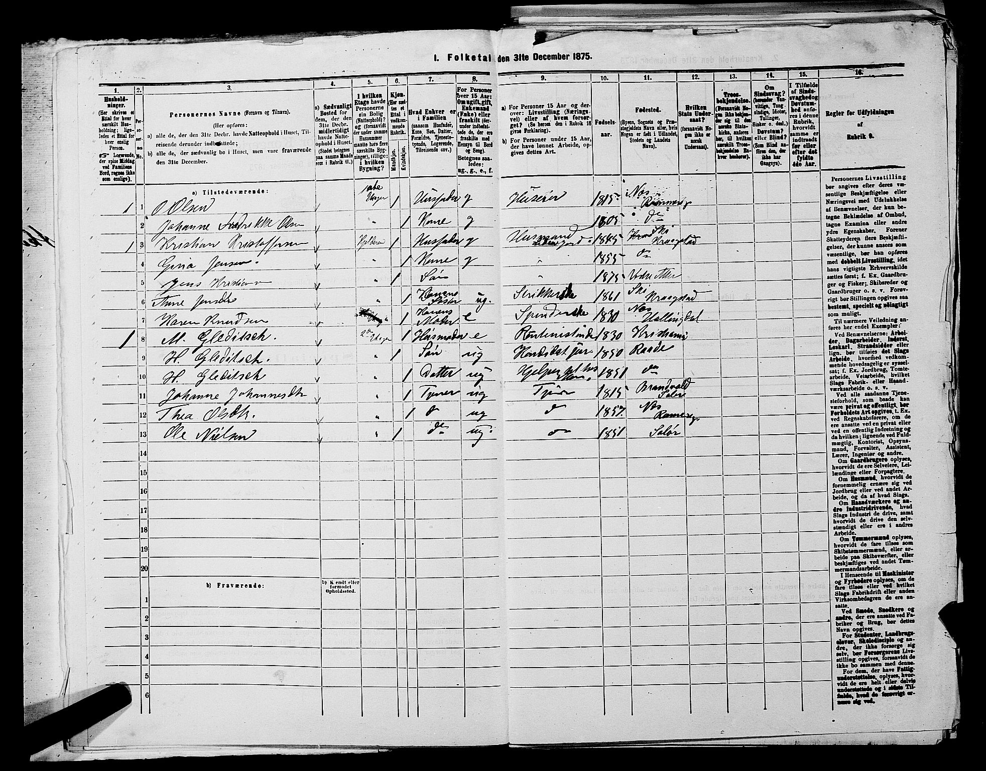 RA, 1875 census for 0218aP Vestre Aker, 1875, p. 1514