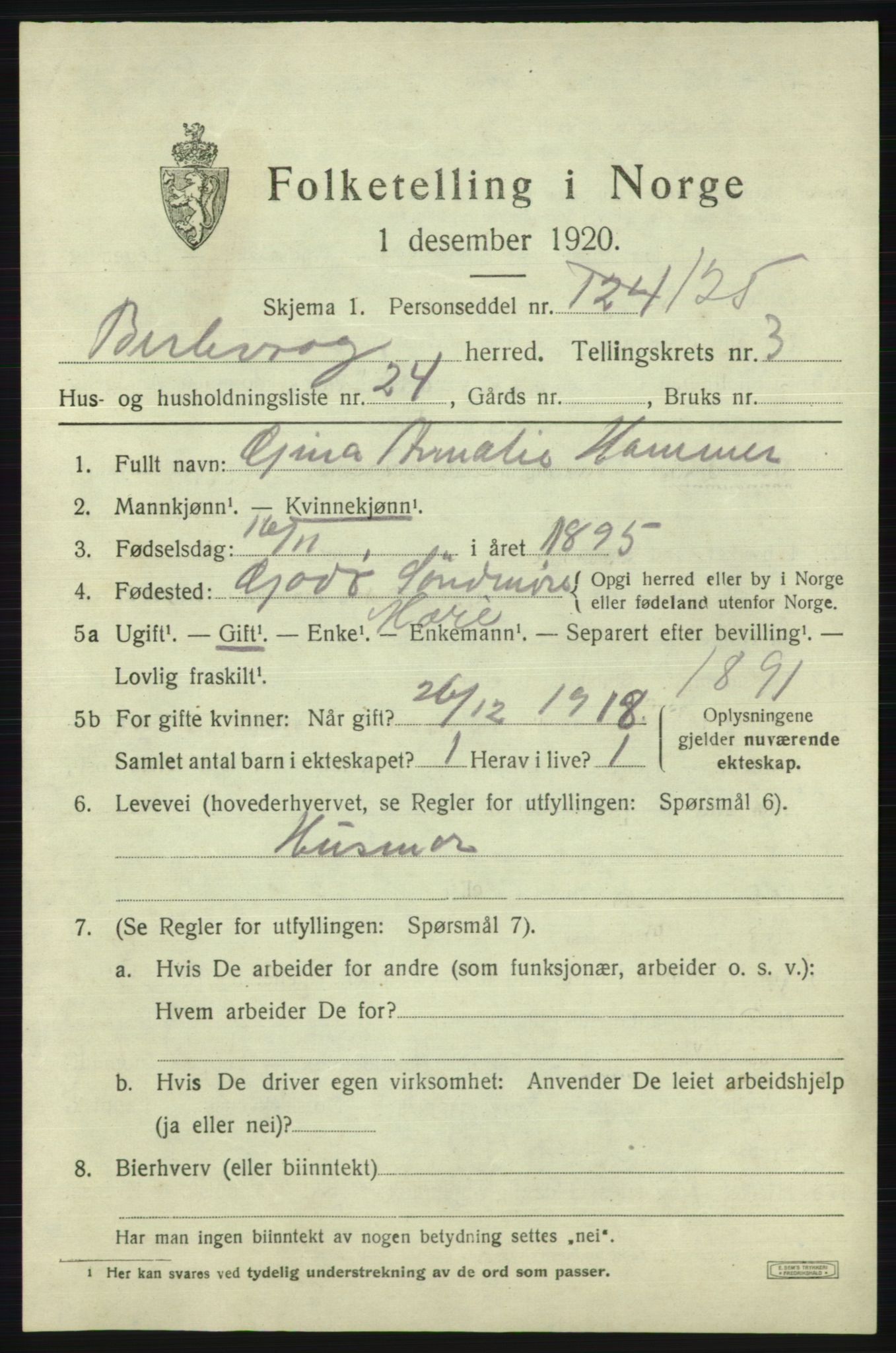 SATØ, 1920 census for Berlevåg, 1920, p. 1777