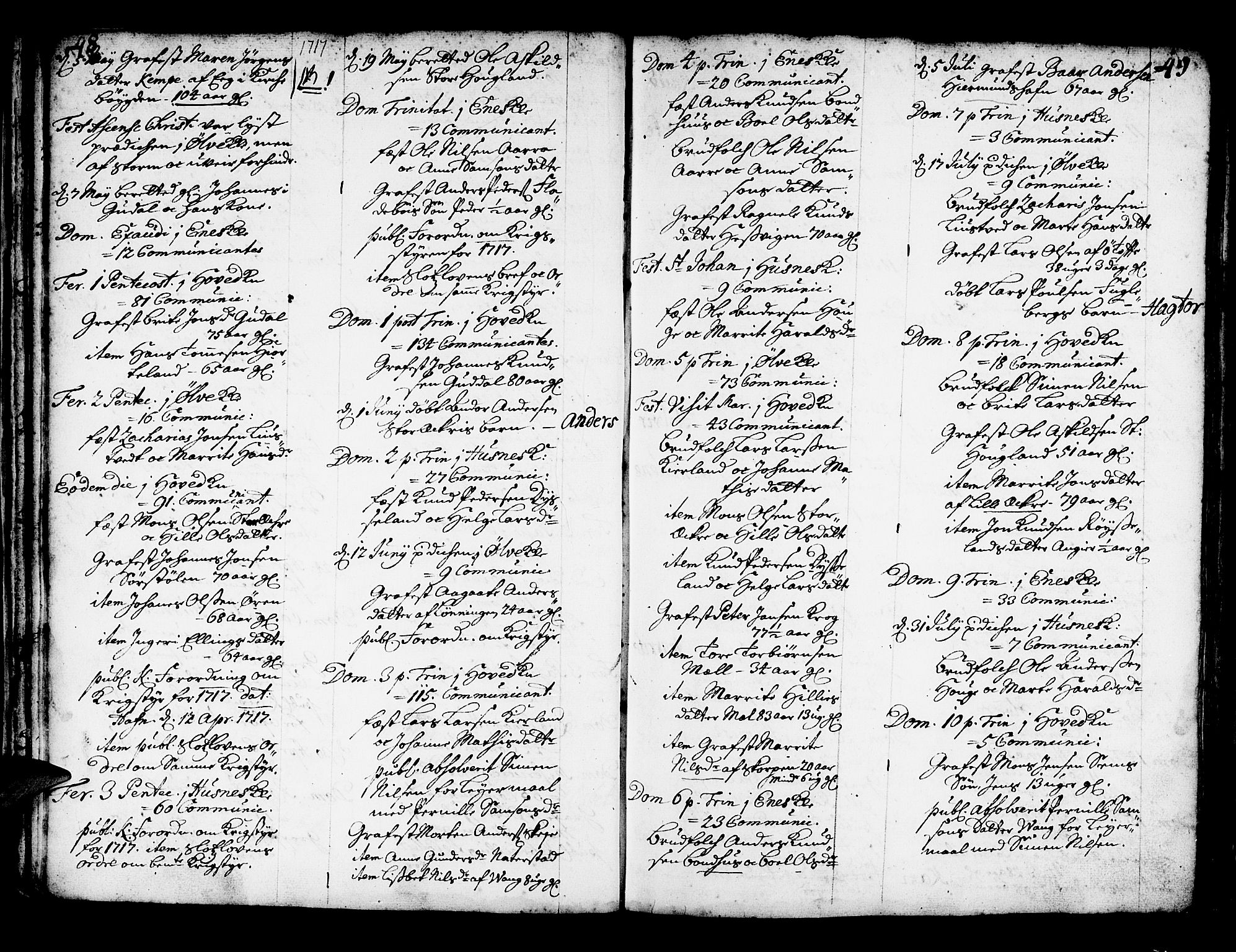 Kvinnherad sokneprestembete, SAB/A-76401/H/Haa: Parish register (official) no. A 2, 1710-1753, p. 48-49