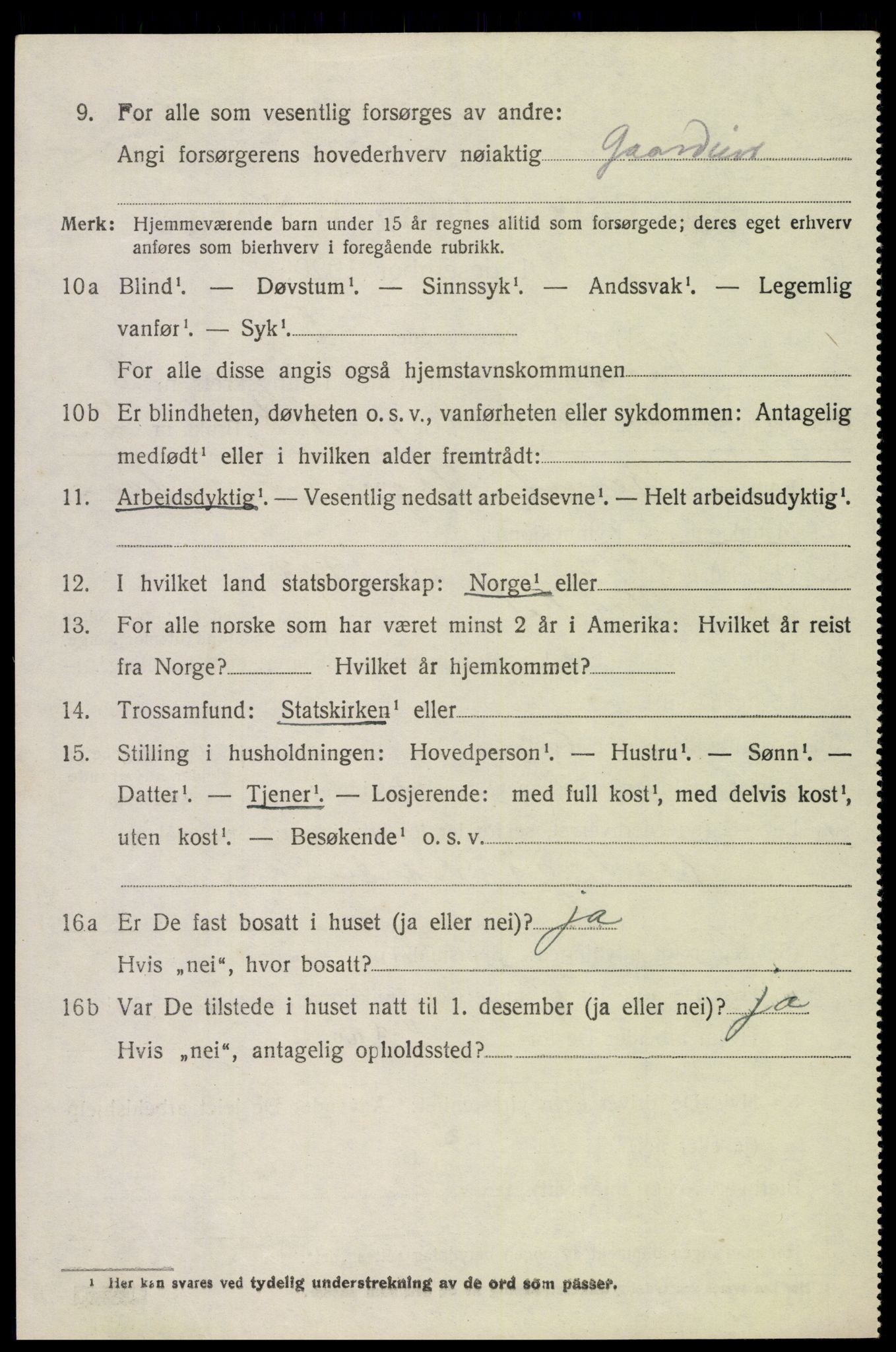 SAH, 1920 census for Vardal, 1920, p. 6452