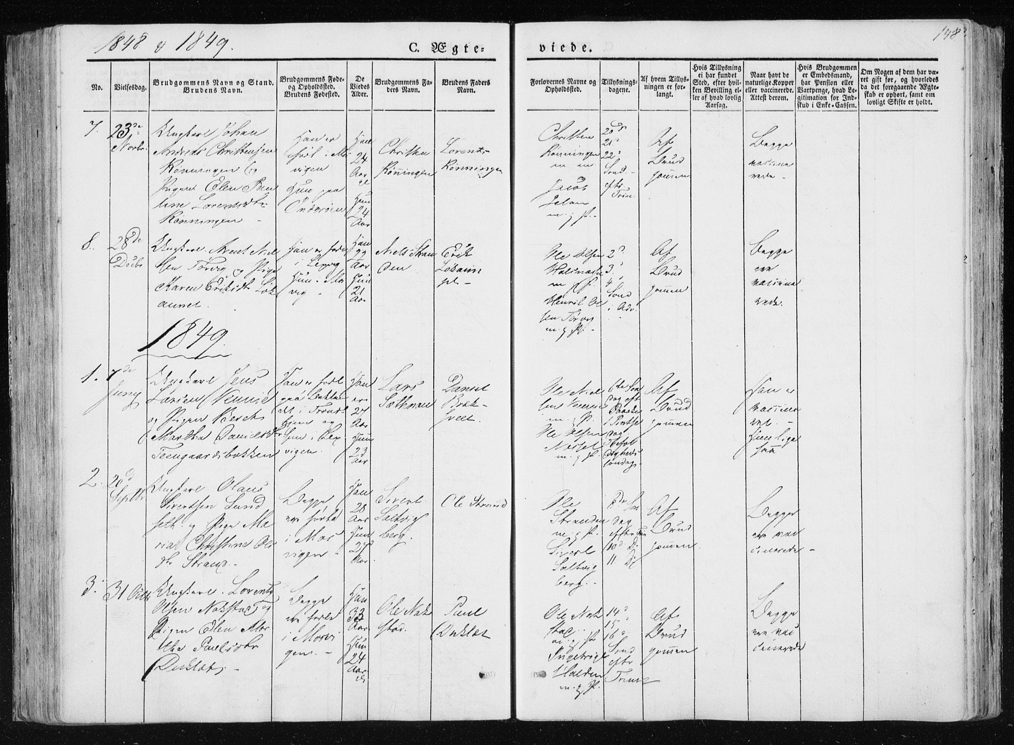 Ministerialprotokoller, klokkerbøker og fødselsregistre - Nord-Trøndelag, SAT/A-1458/733/L0323: Parish register (official) no. 733A02, 1843-1870, p. 148