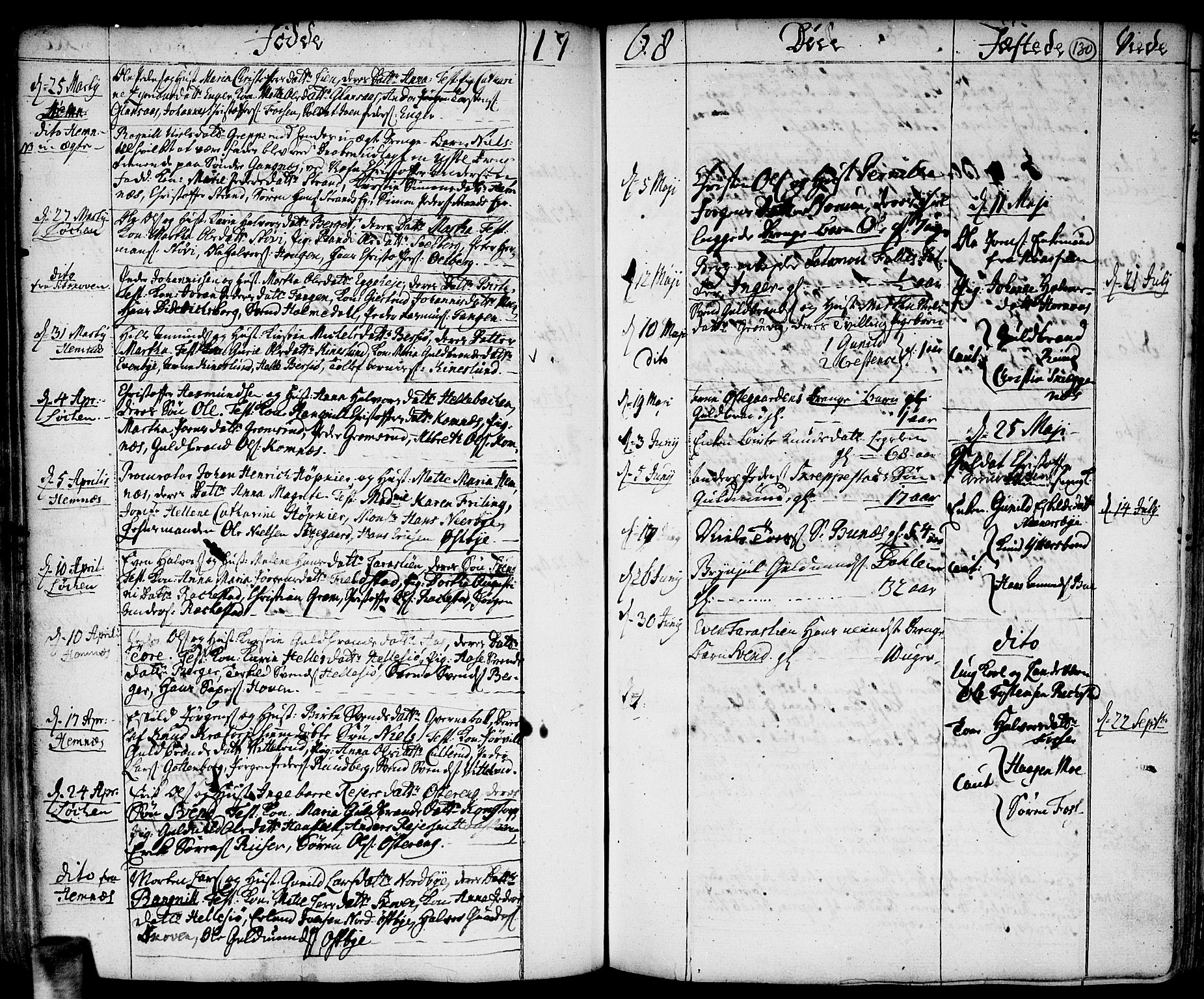 Høland prestekontor Kirkebøker, AV/SAO-A-10346a/F/Fa/L0004: Parish register (official) no. I 4, 1757-1780, p. 130