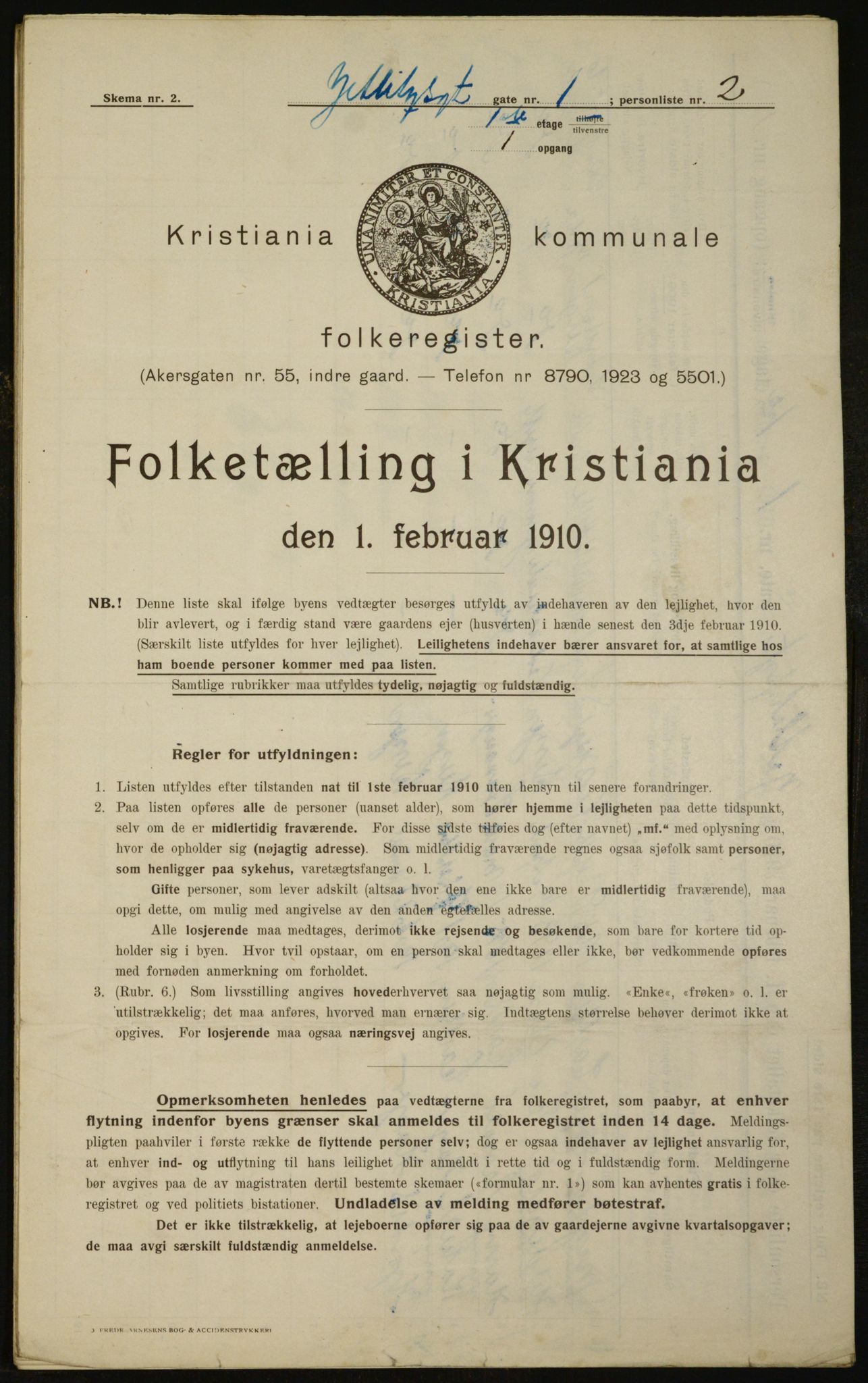 OBA, Municipal Census 1910 for Kristiania, 1910, p. 121937