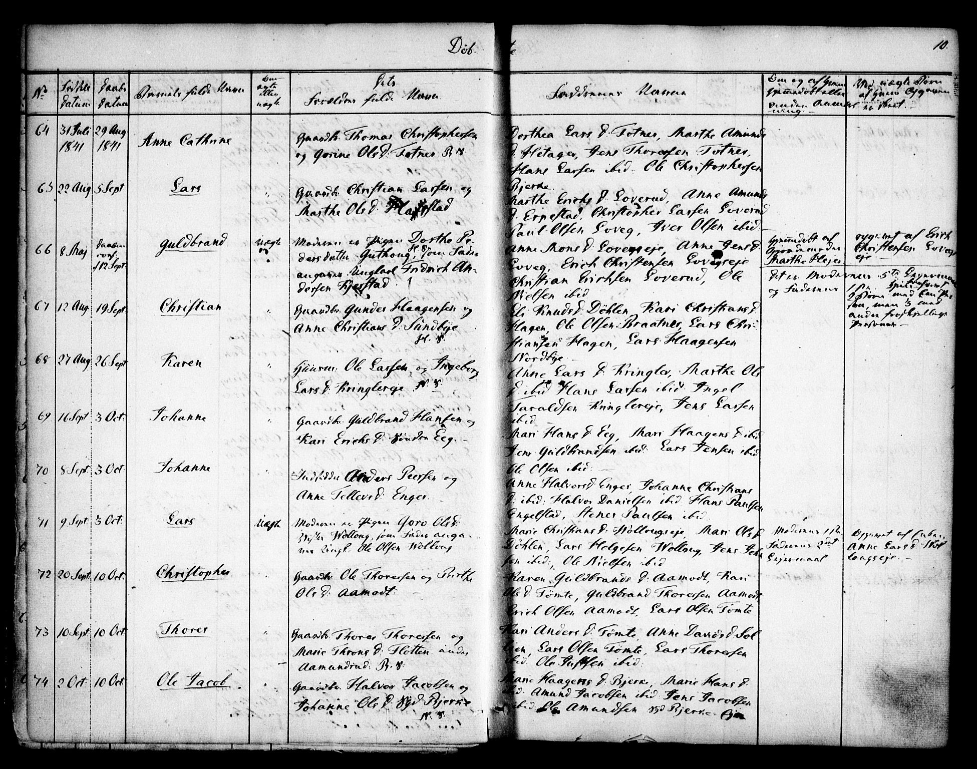 Nannestad prestekontor Kirkebøker, AV/SAO-A-10414a/F/Fa/L0010: Parish register (official) no. I 10, 1840-1850, p. 10