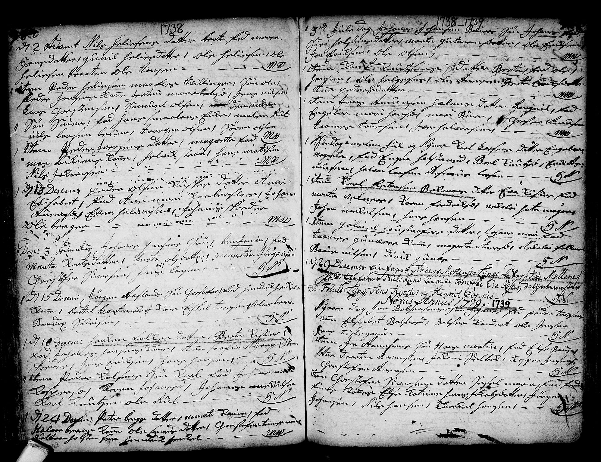 Kongsberg kirkebøker, SAKO/A-22/F/Fa/L0002: Parish register (official) no. I 2, 1721-1743, p. 364-365