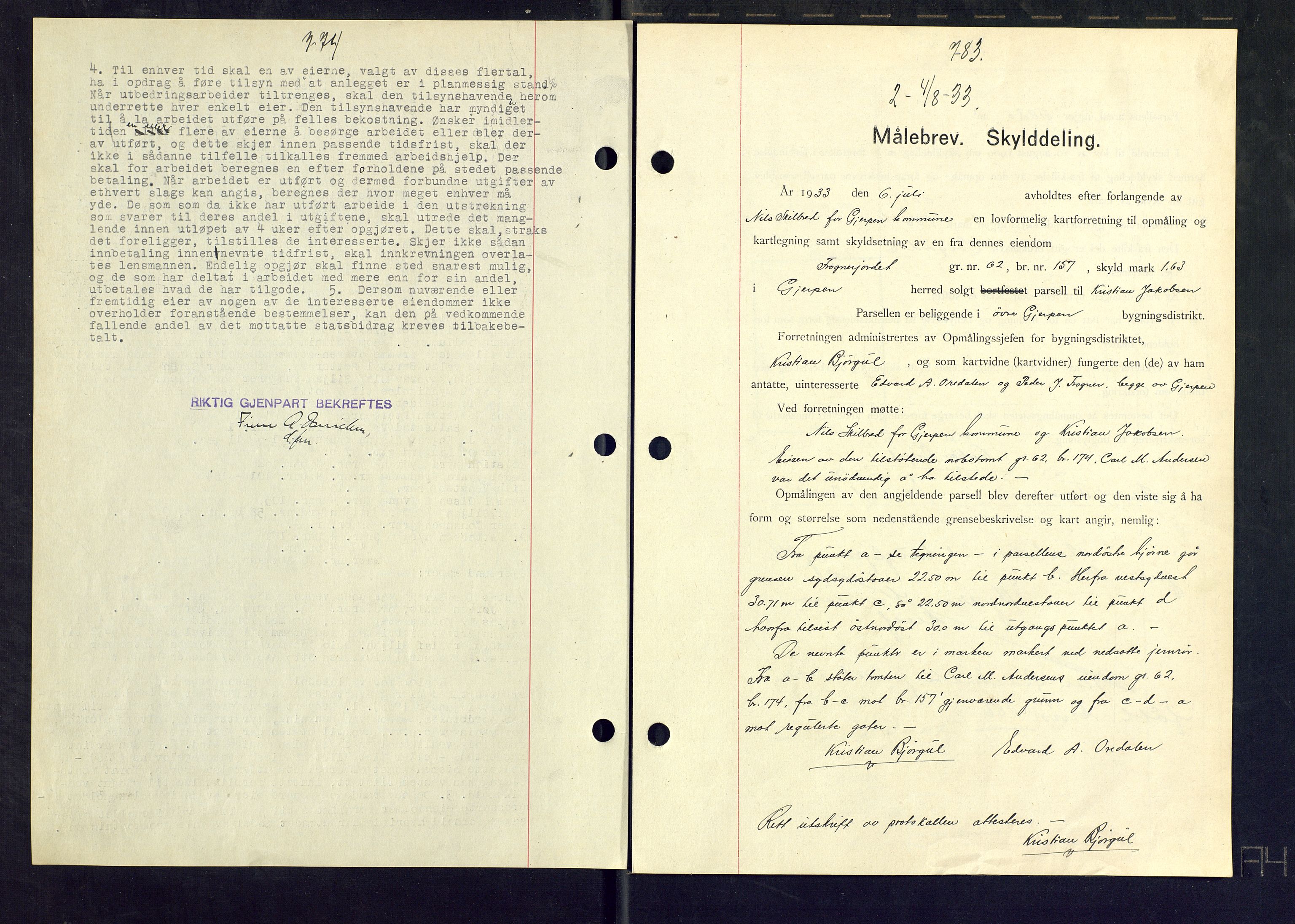 Gjerpen sorenskriveri, SAKO/A-216/G/Ga/Gaa/L0059: Mortgage book no. I 59-60 og 62, 1932-1934, Deed date: 04.08.1933