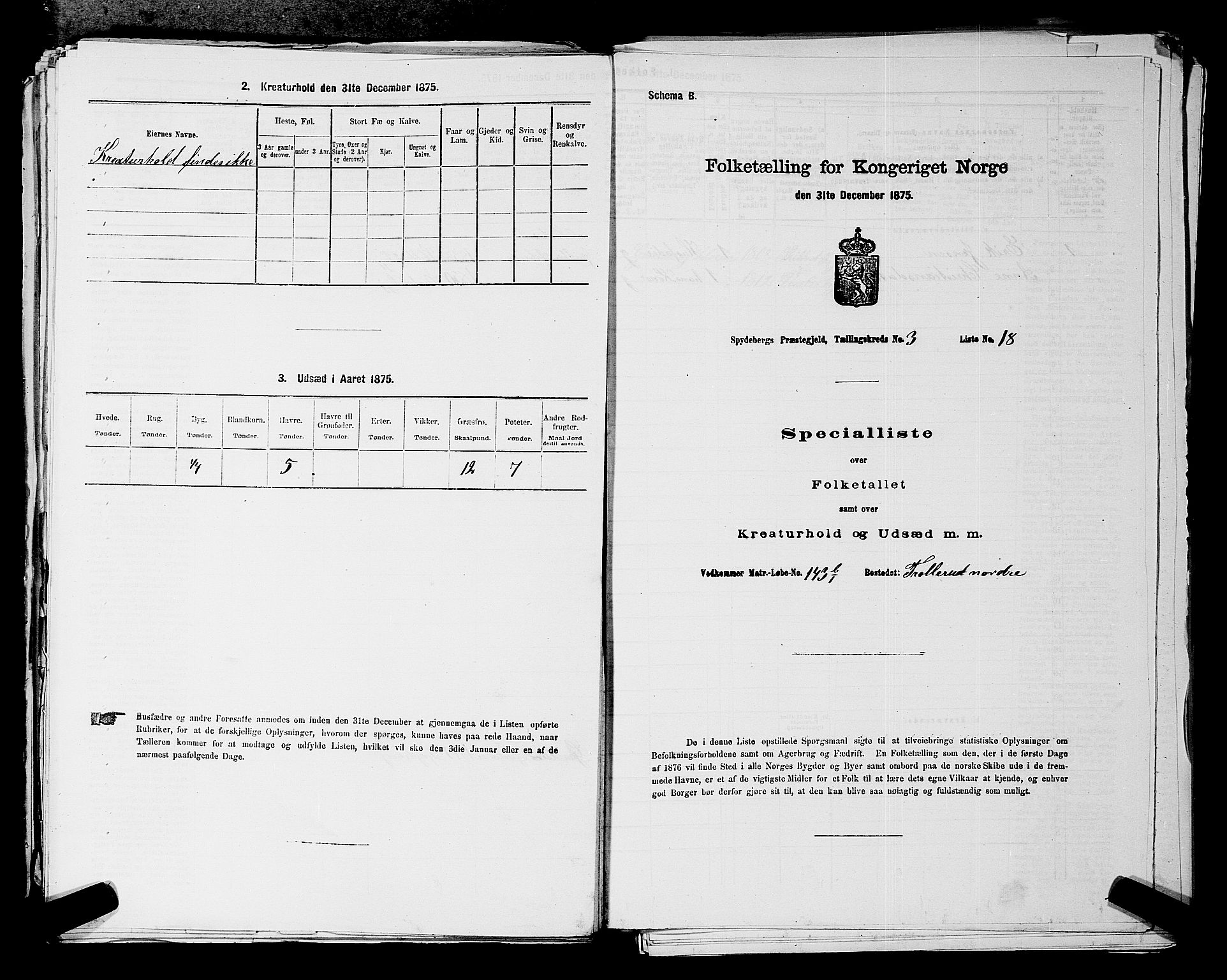 RA, 1875 census for 0123P Spydeberg, 1875, p. 551