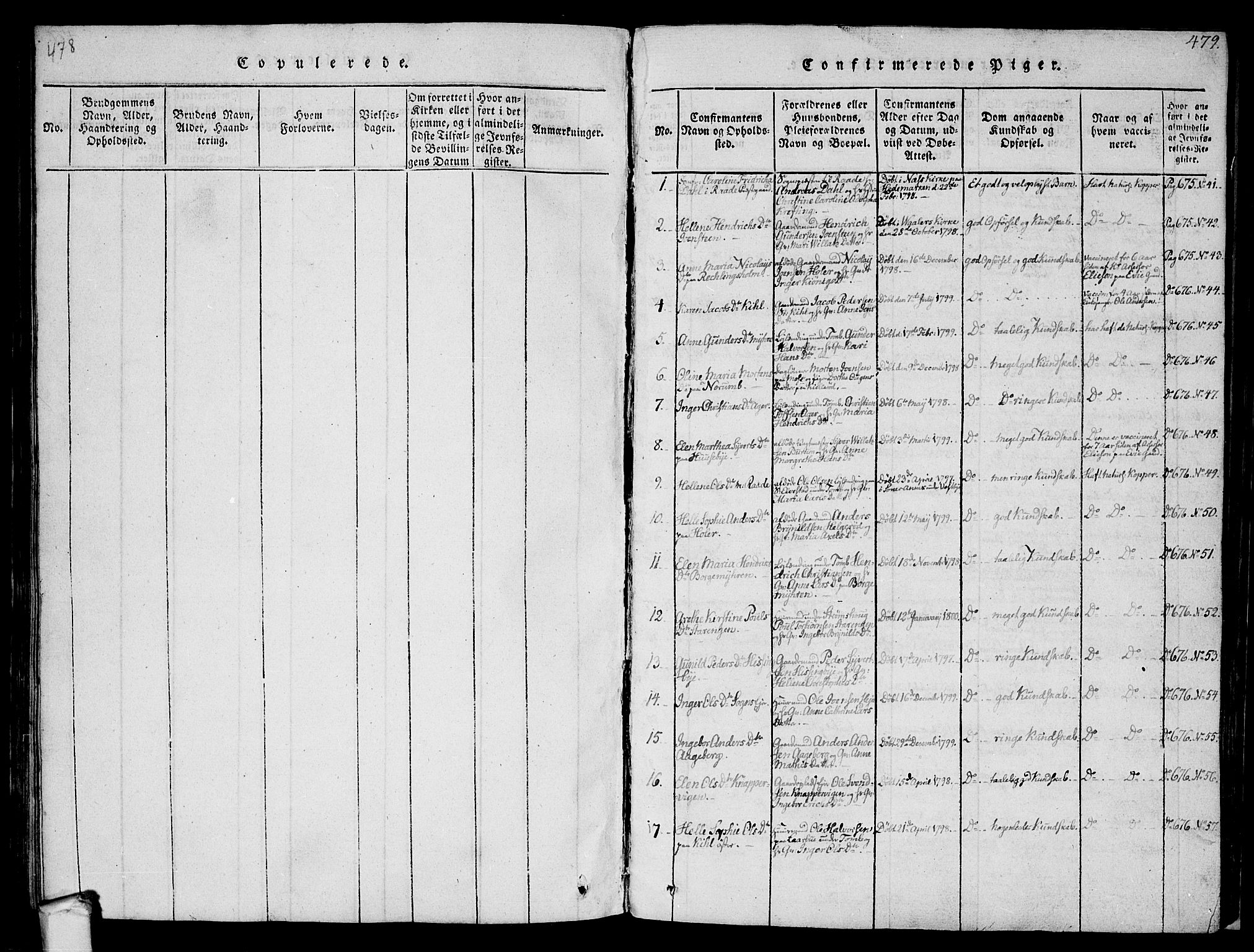 Råde prestekontor kirkebøker, SAO/A-2009/F/Fa/L0004: Parish register (official) no. 4, 1814-1830, p. 478-479