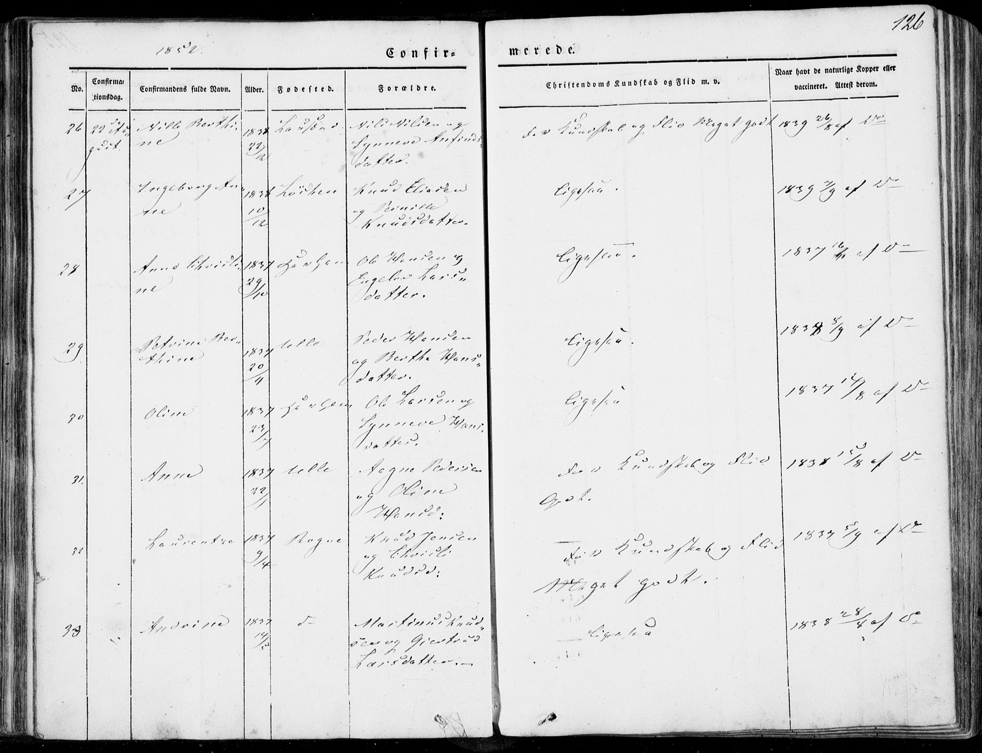 Ministerialprotokoller, klokkerbøker og fødselsregistre - Møre og Romsdal, AV/SAT-A-1454/536/L0497: Parish register (official) no. 536A06, 1845-1865, p. 126