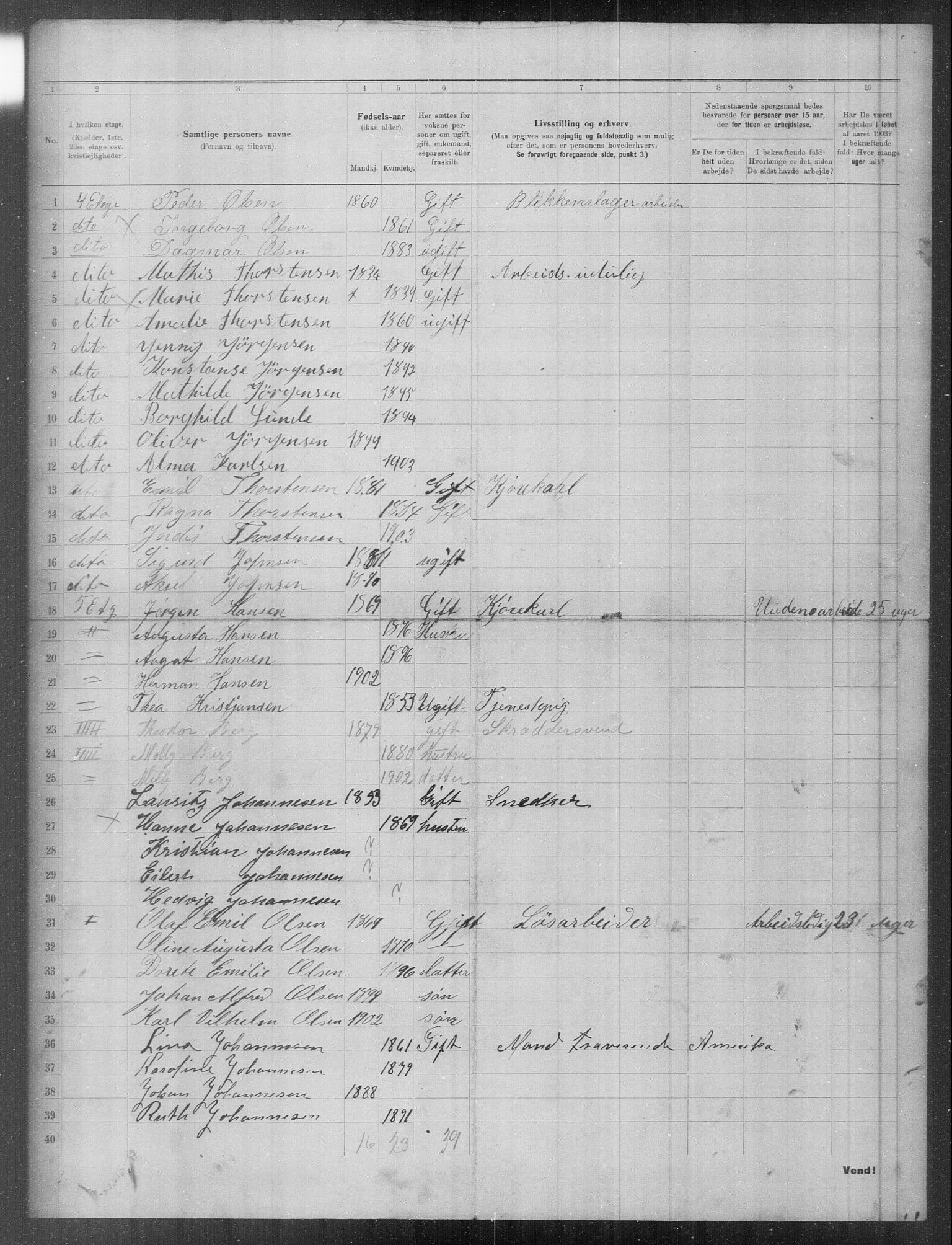 OBA, Municipal Census 1903 for Kristiania, 1903, p. 8461