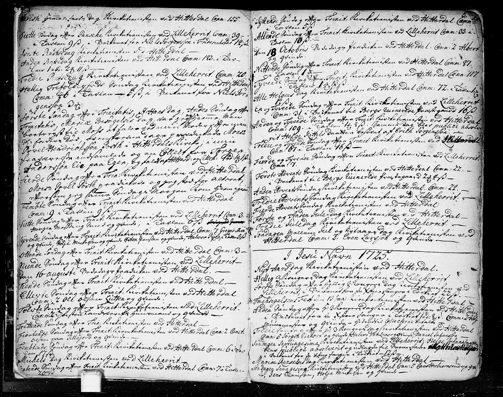 Heddal kirkebøker, SAKO/A-268/F/Fa/L0003: Parish register (official) no. I 3, 1723-1783, p. 5
