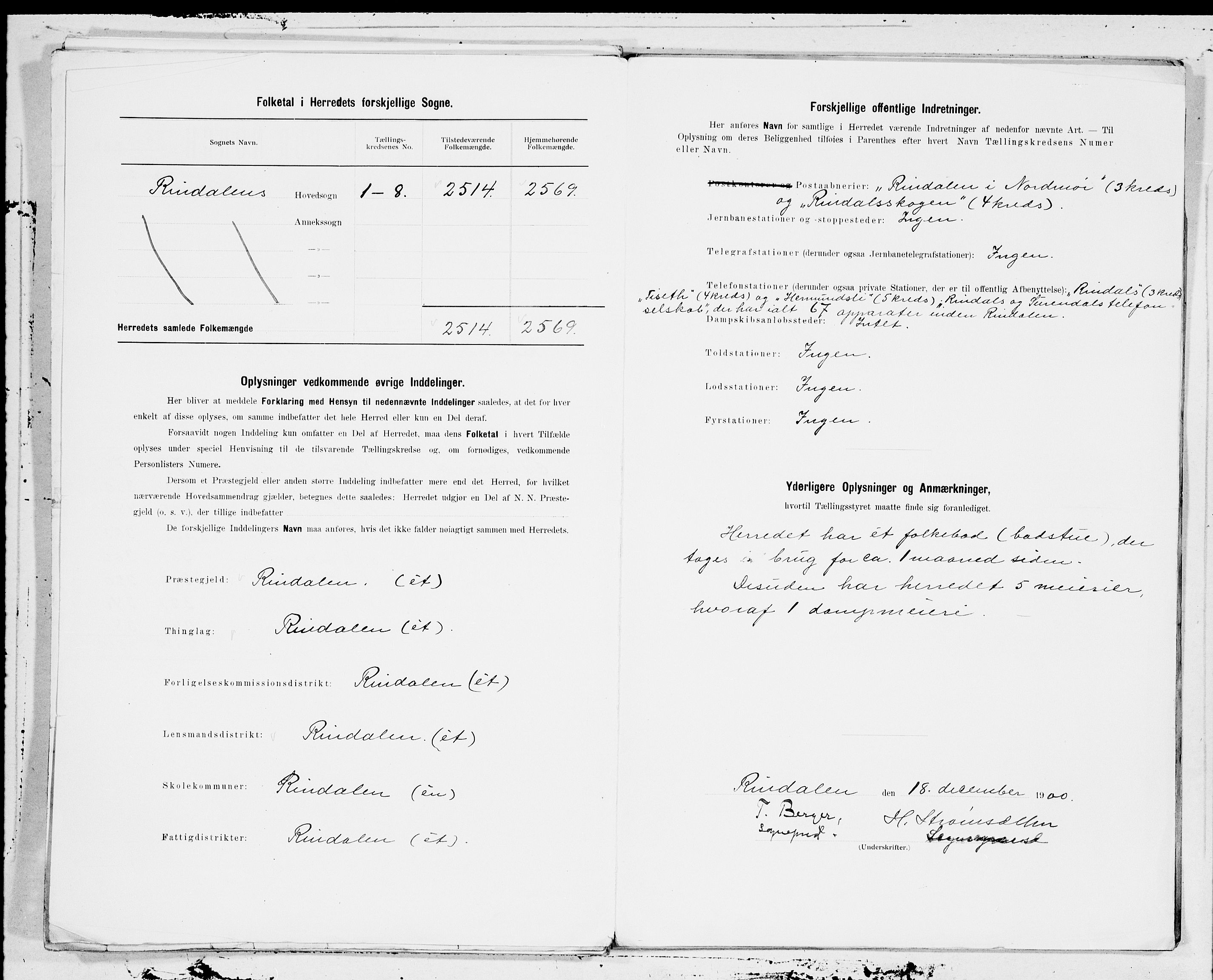 SAT, 1900 census for Rindal, 1900, p. 19