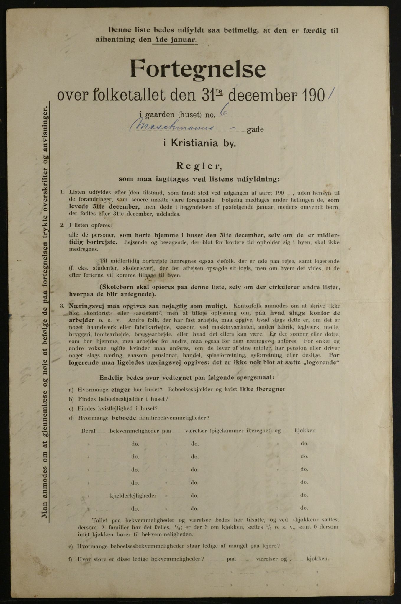 OBA, Municipal Census 1901 for Kristiania, 1901, p. 5577
