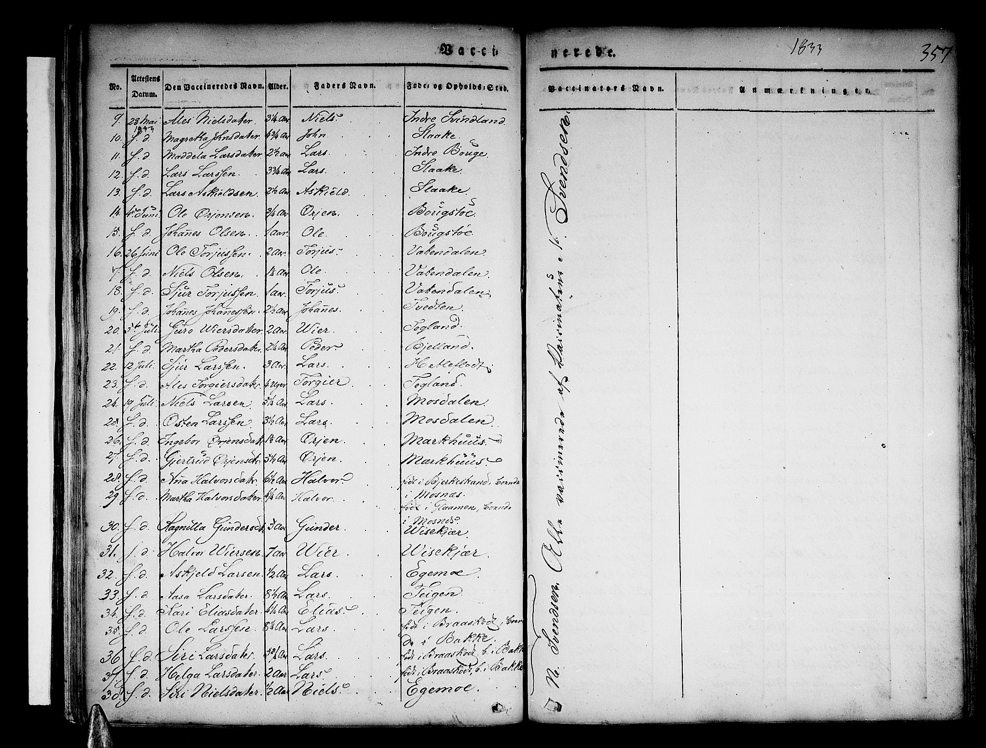 Skånevik sokneprestembete, AV/SAB-A-77801/H/Haa: Parish register (official) no. A 4, 1828-1848, p. 357