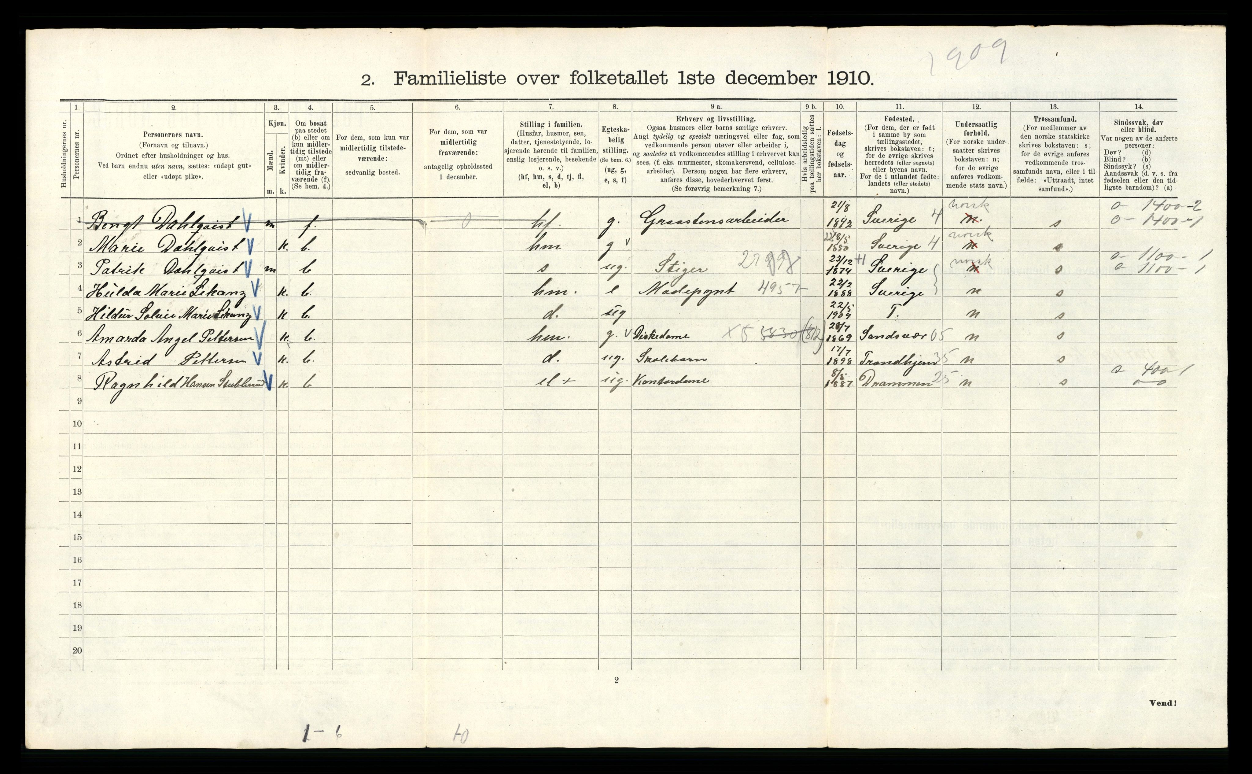 RA, 1910 census for Kristiania, 1910, p. 78488