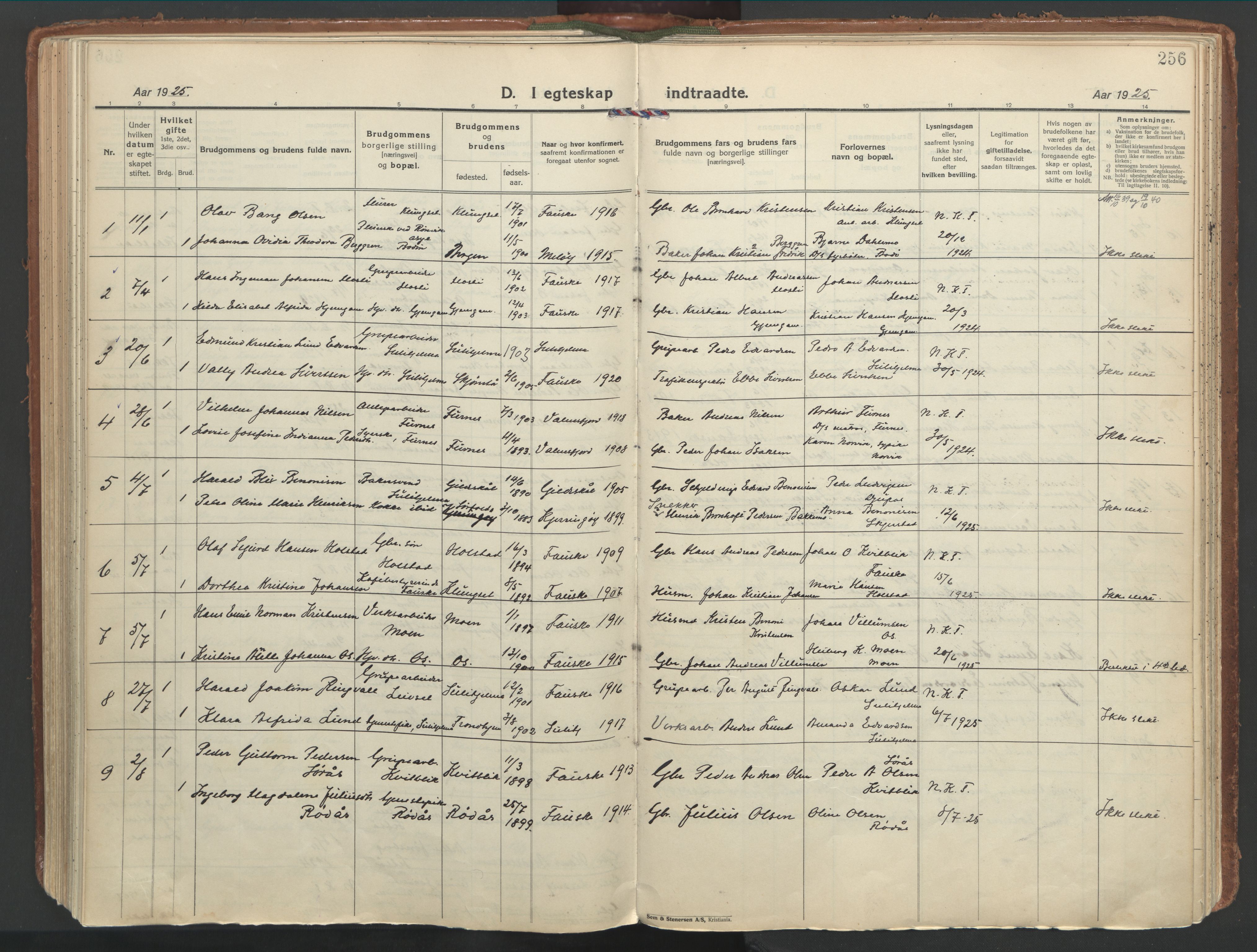 Ministerialprotokoller, klokkerbøker og fødselsregistre - Nordland, AV/SAT-A-1459/849/L0699: Parish register (official) no. 849A10, 1924-1937, p. 256