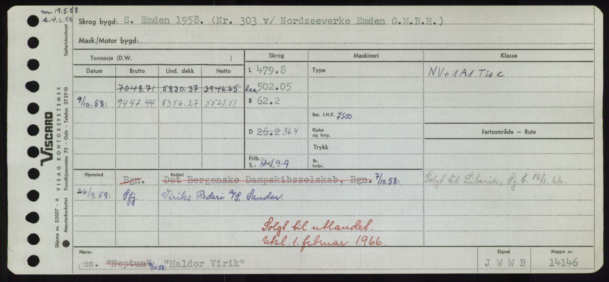 Sjøfartsdirektoratet med forløpere, Skipsmålingen, RA/S-1627/H/Hd/L0014: Fartøy, H-Havl, p. 105