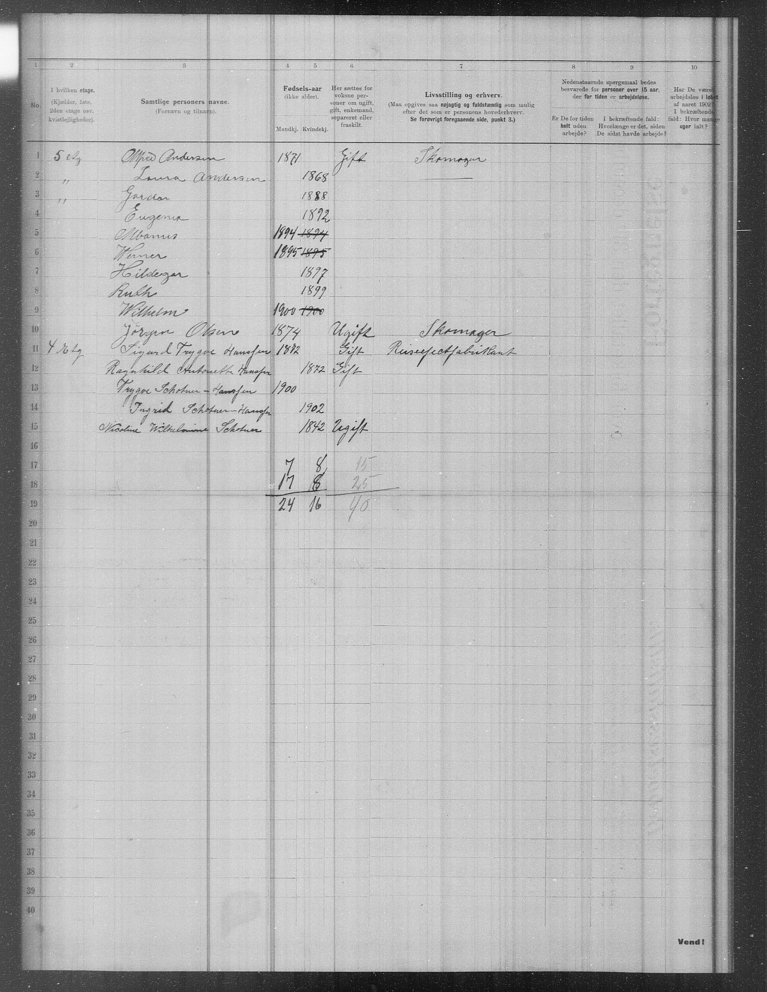 OBA, Municipal Census 1902 for Kristiania, 1902, p. 12304