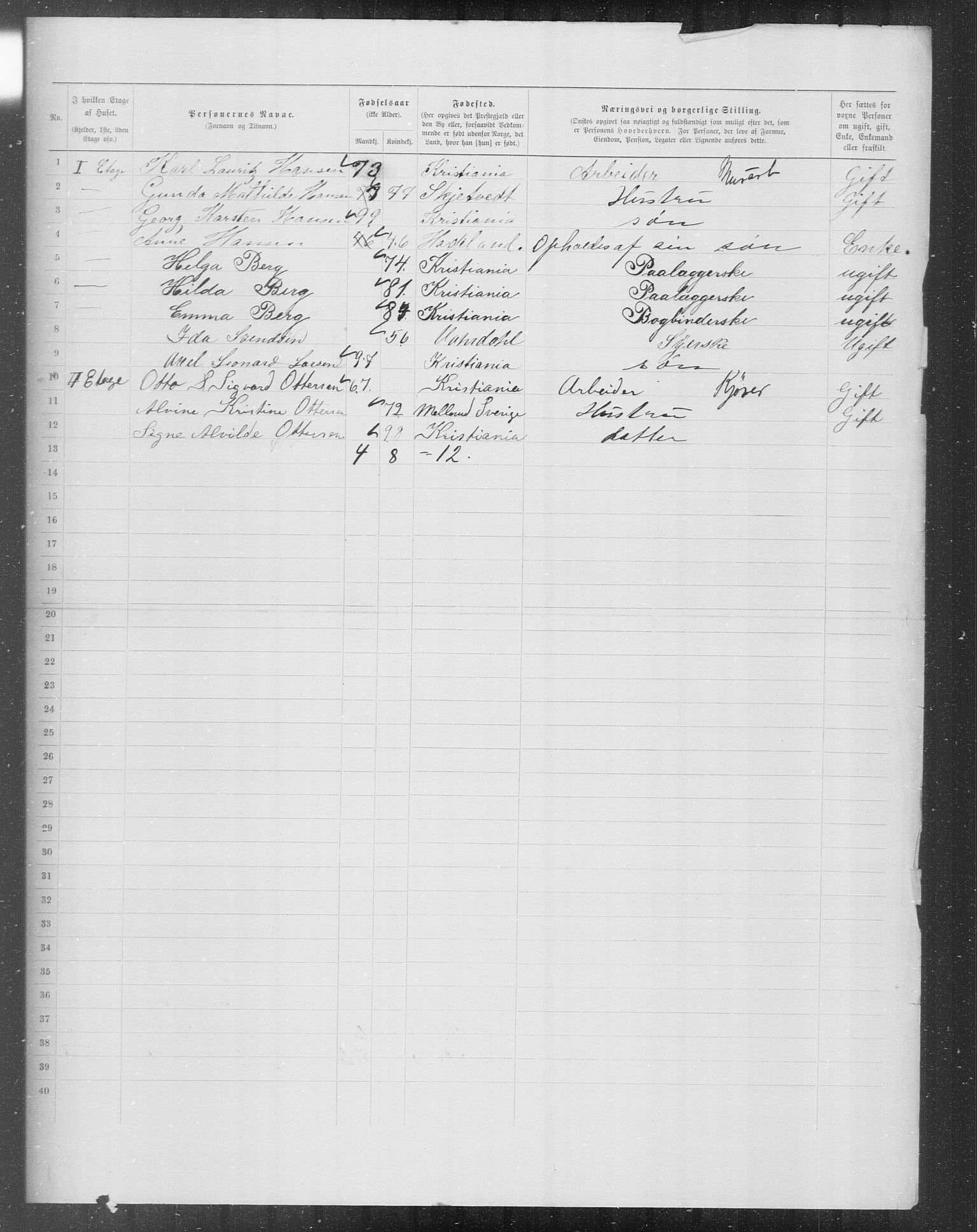 OBA, Municipal Census 1899 for Kristiania, 1899, p. 7500