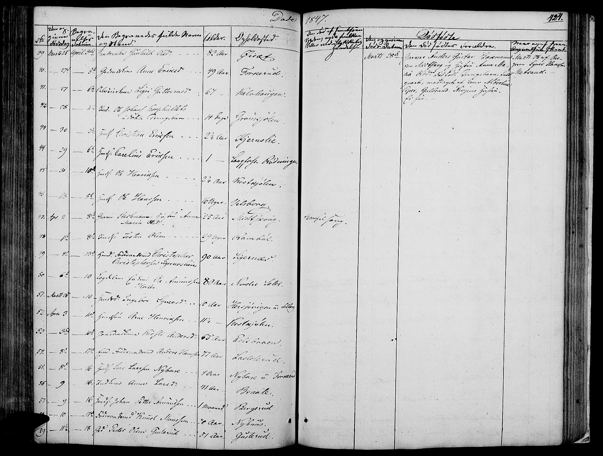 Vinger prestekontor, AV/SAH-PREST-024/H/Ha/Haa/L0008: Parish register (official) no. 8, 1839-1847, p. 424