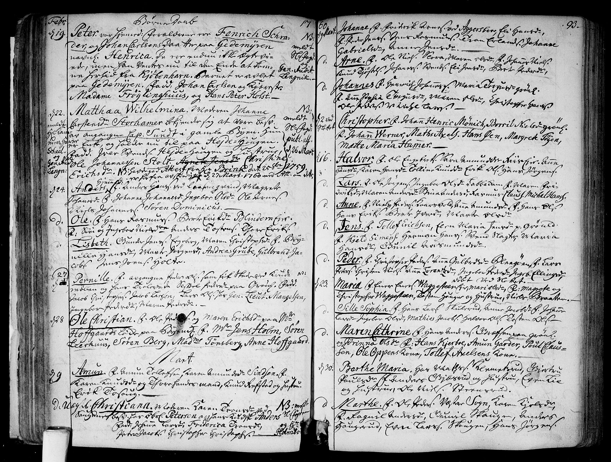 Aker prestekontor kirkebøker, SAO/A-10861/F/L0008: Parish register (official) no. 8, 1749-1765, p. 93