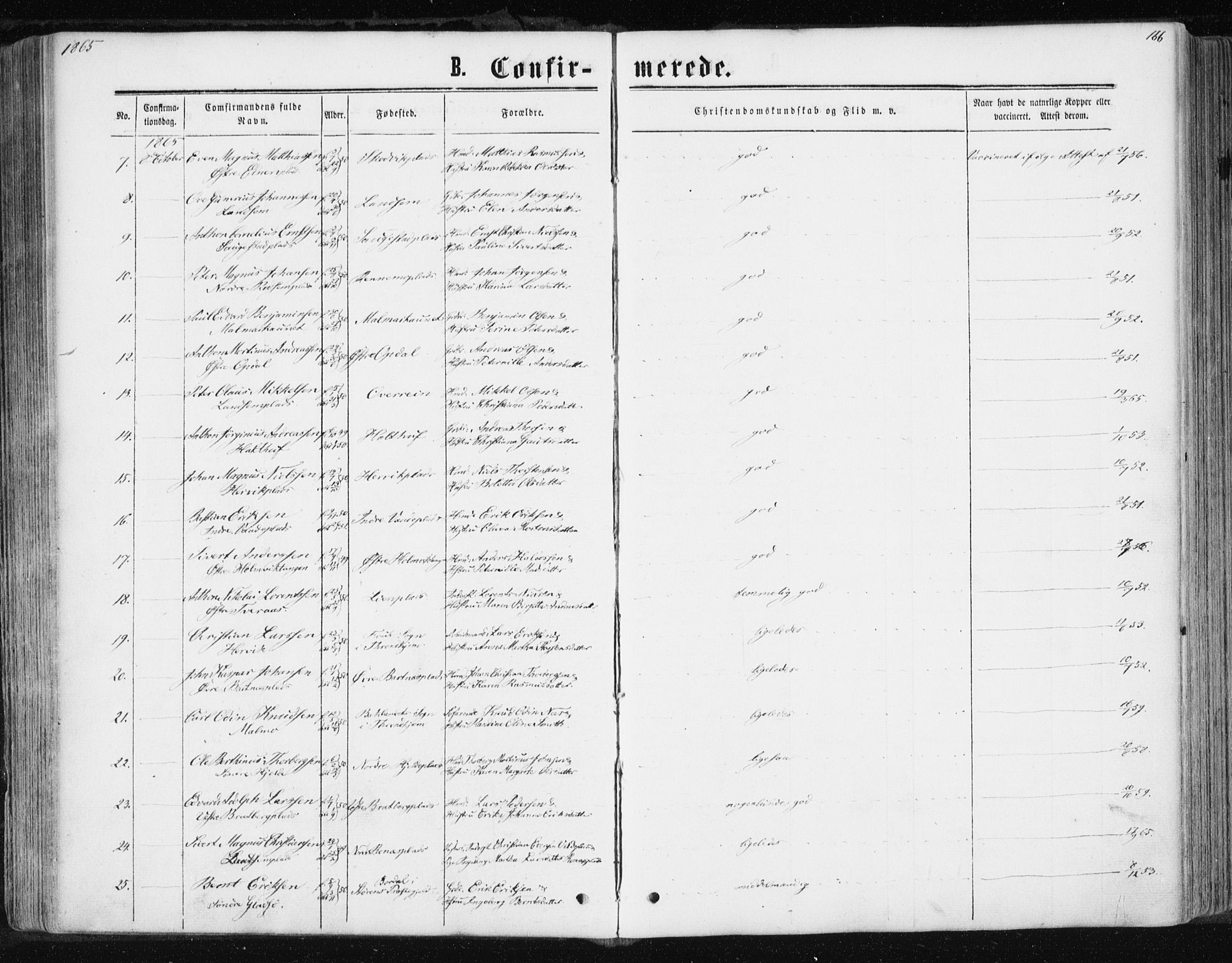Ministerialprotokoller, klokkerbøker og fødselsregistre - Nord-Trøndelag, SAT/A-1458/741/L0394: Parish register (official) no. 741A08, 1864-1877, p. 166