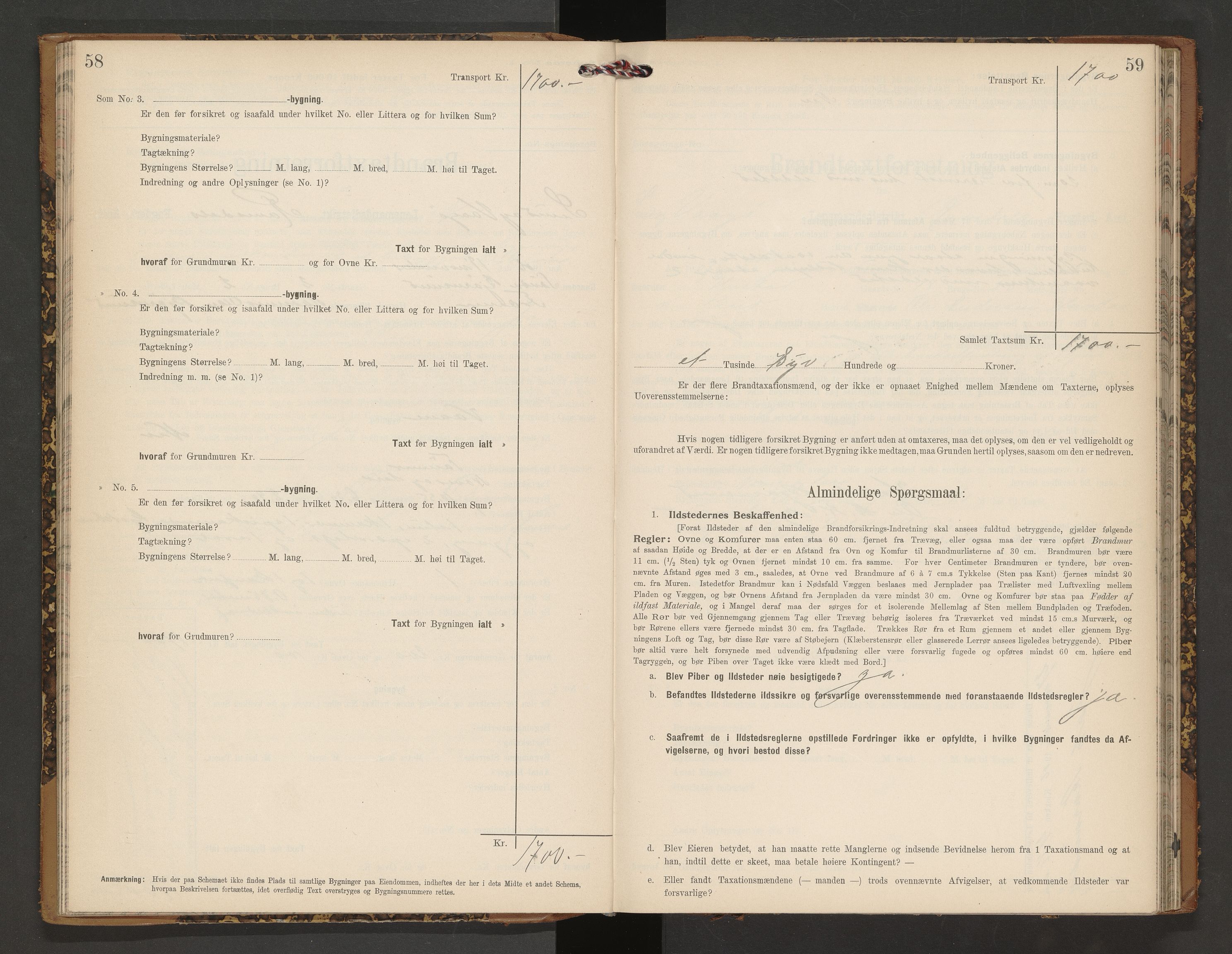 Norges Brannkasse Vågøy og Sund, AV/SAT-A-5504/Fb/L0002: Branntakstprotokoll, 1904-1913, p. 58-59