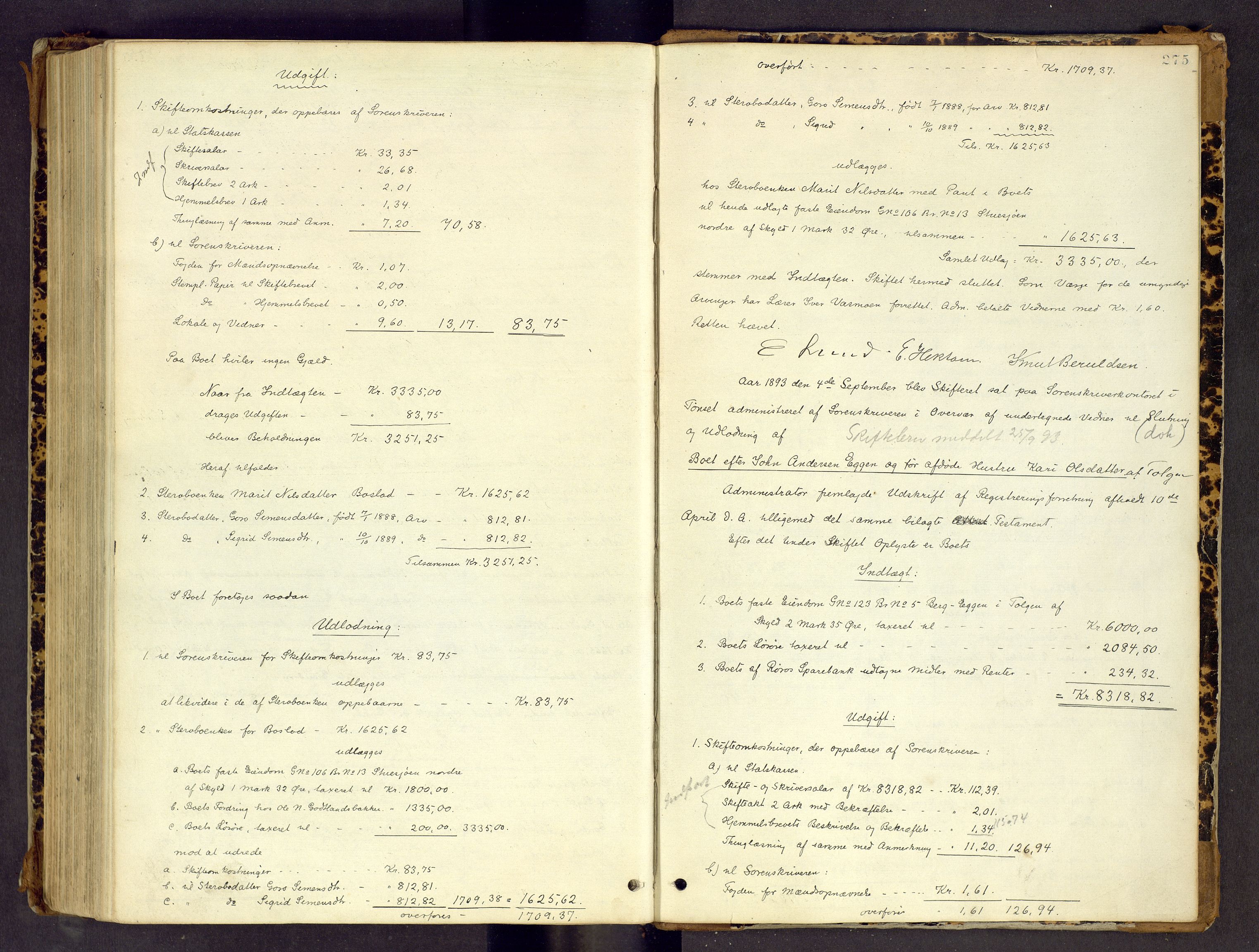 Nord-Østerdal tingrett, AV/SAH-TING-020/J/Jd/L0004: Skifteutlodningsprotokoll, 1875-1893, p. 275