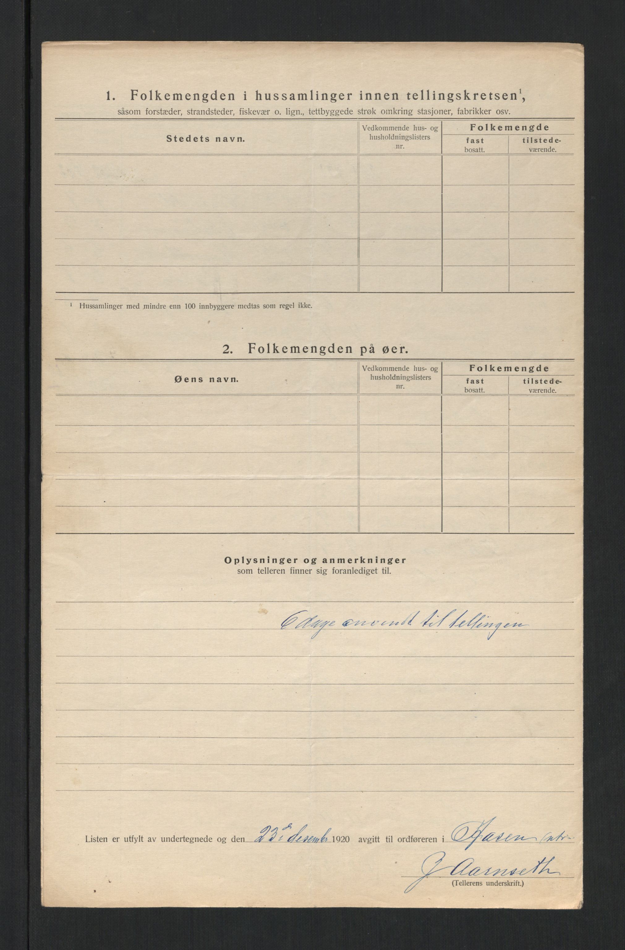 SAT, 1920 census for Åsen, 1920, p. 11