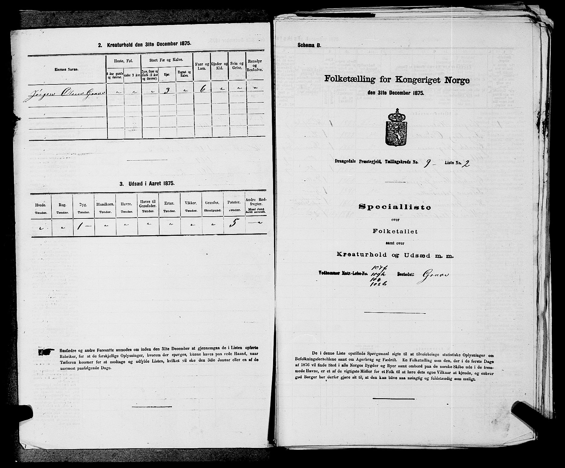 SAKO, 1875 census for 0817P Drangedal, 1875, p. 875
