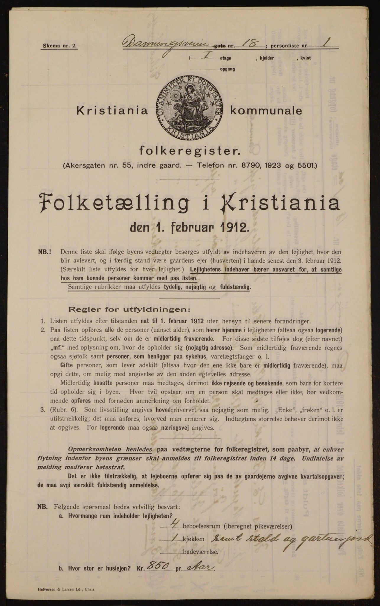 OBA, Municipal Census 1912 for Kristiania, 1912, p. 15234