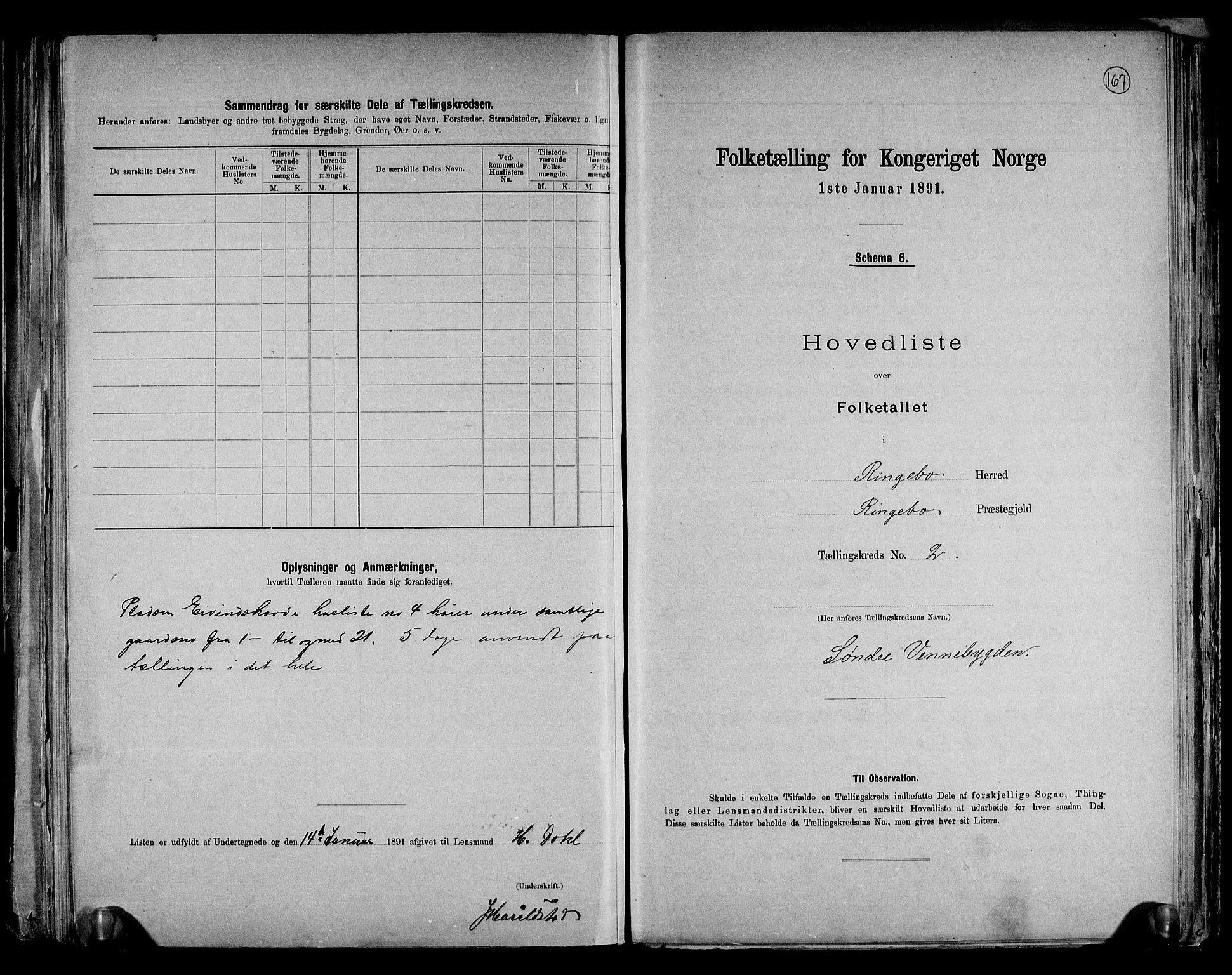 RA, 1891 census for 0520 Ringebu, 1891, p. 9