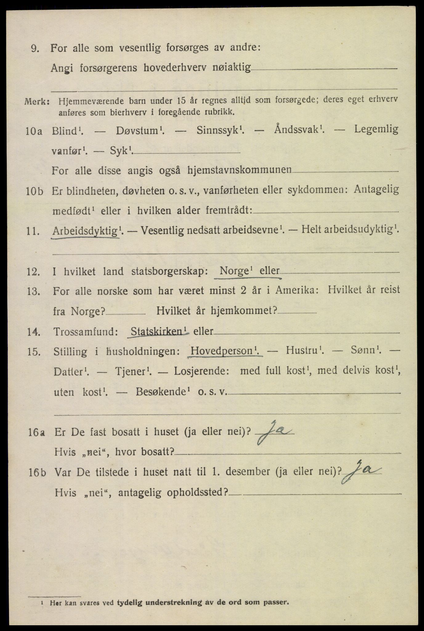 SAK, 1920 census for Valle, 1920, p. 1154