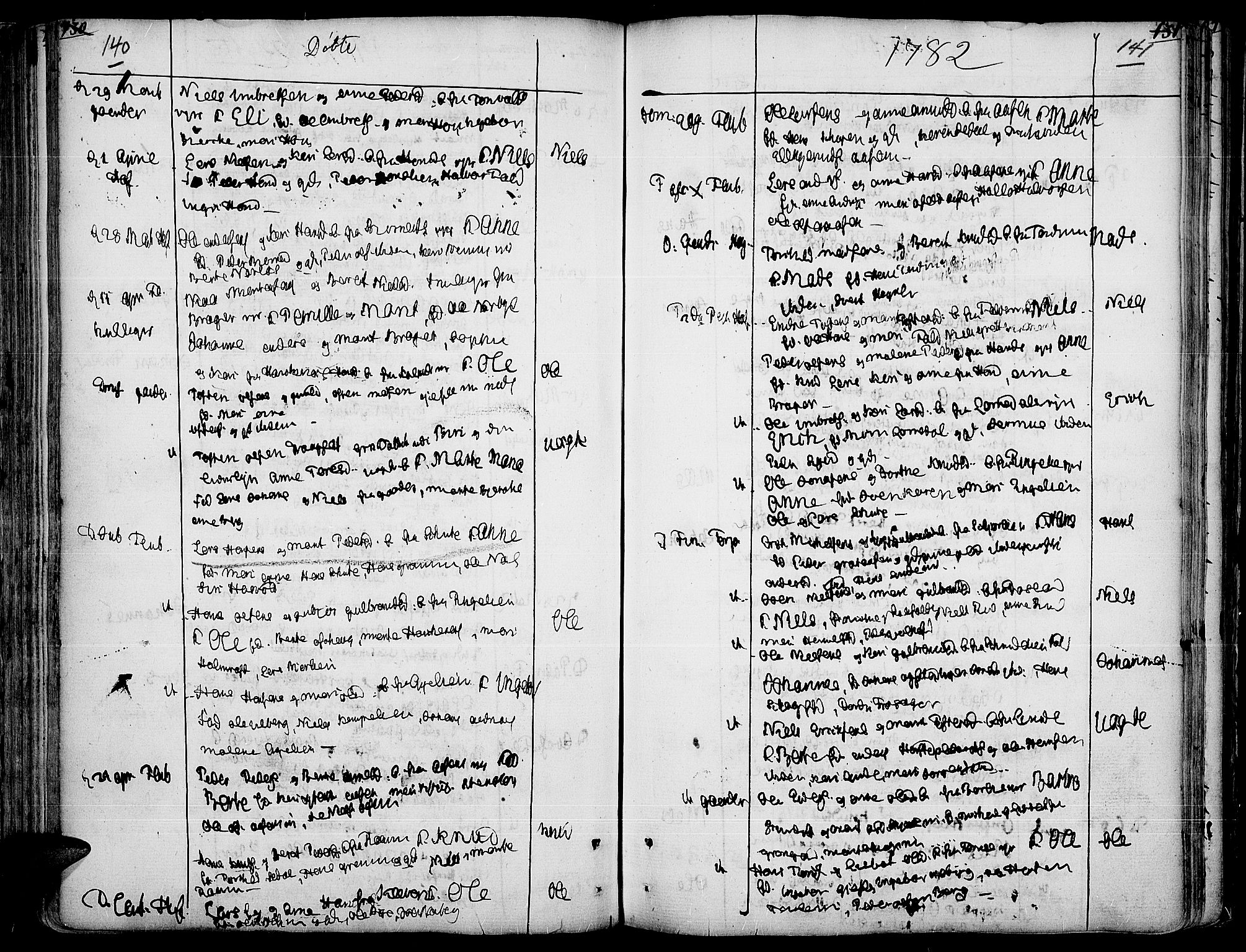 Land prestekontor, AV/SAH-PREST-120/H/Ha/Haa/L0005: Parish register (official) no. 5, 1765-1784, p. 140-141