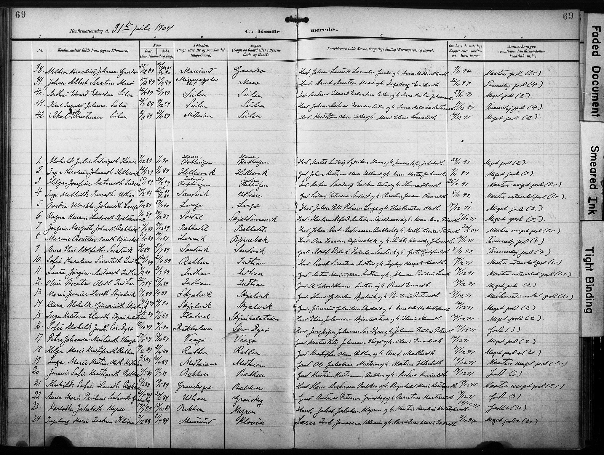 Ministerialprotokoller, klokkerbøker og fødselsregistre - Sør-Trøndelag, SAT/A-1456/640/L0580: Parish register (official) no. 640A05, 1902-1910, p. 69