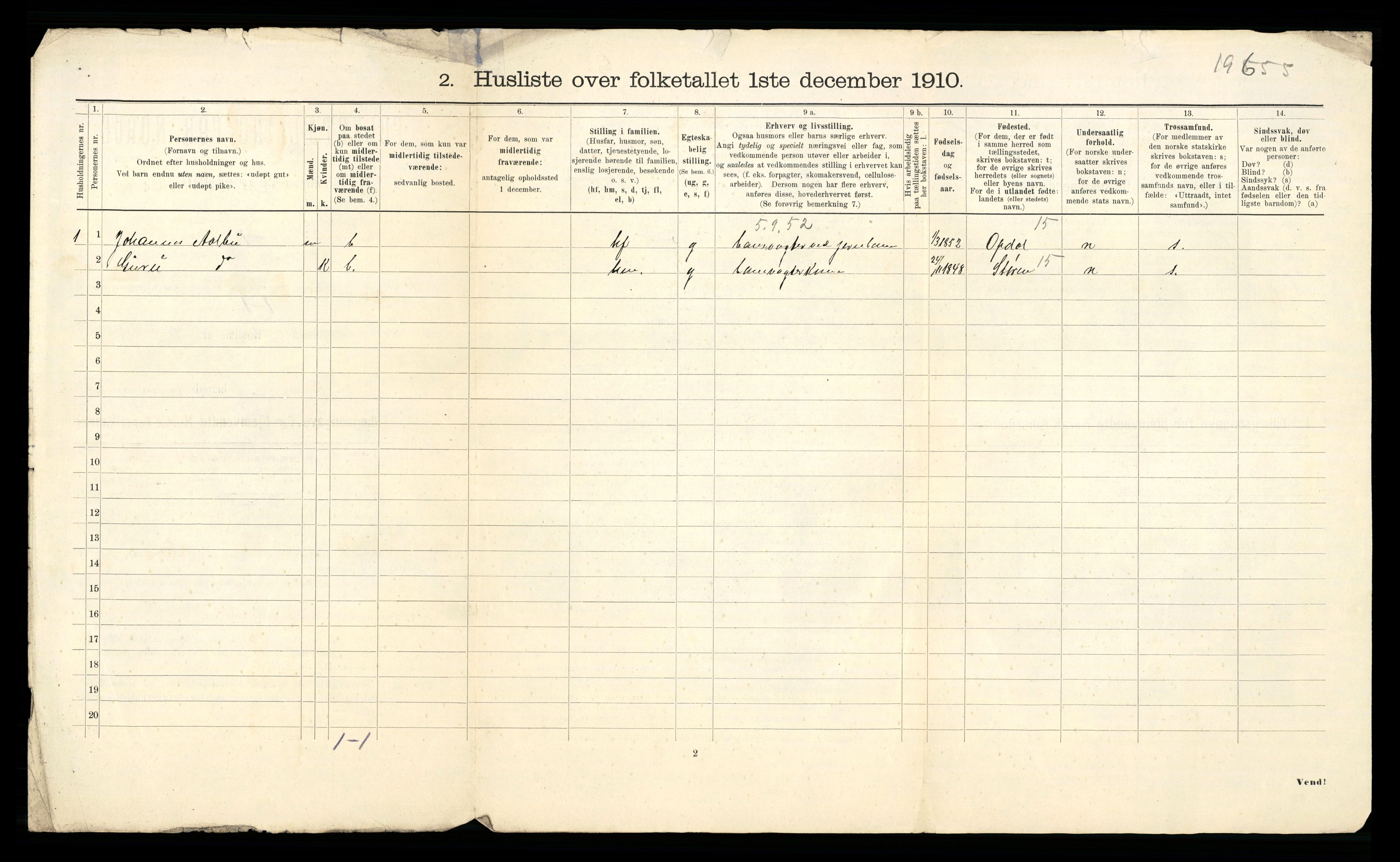 RA, 1910 census for Meråker, 1910, p. 25