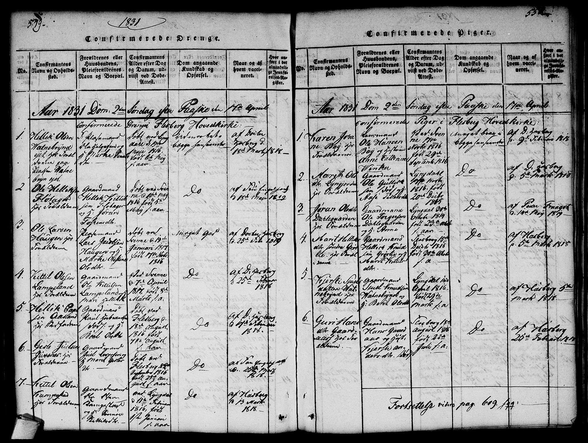 Flesberg kirkebøker, SAKO/A-18/G/Ga/L0001: Parish register (copy) no. I 1, 1816-1834, p. 549-550