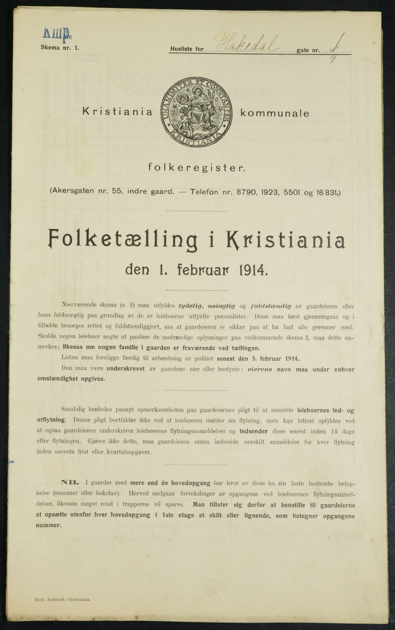 OBA, Municipal Census 1914 for Kristiania, 1914, p. 34067