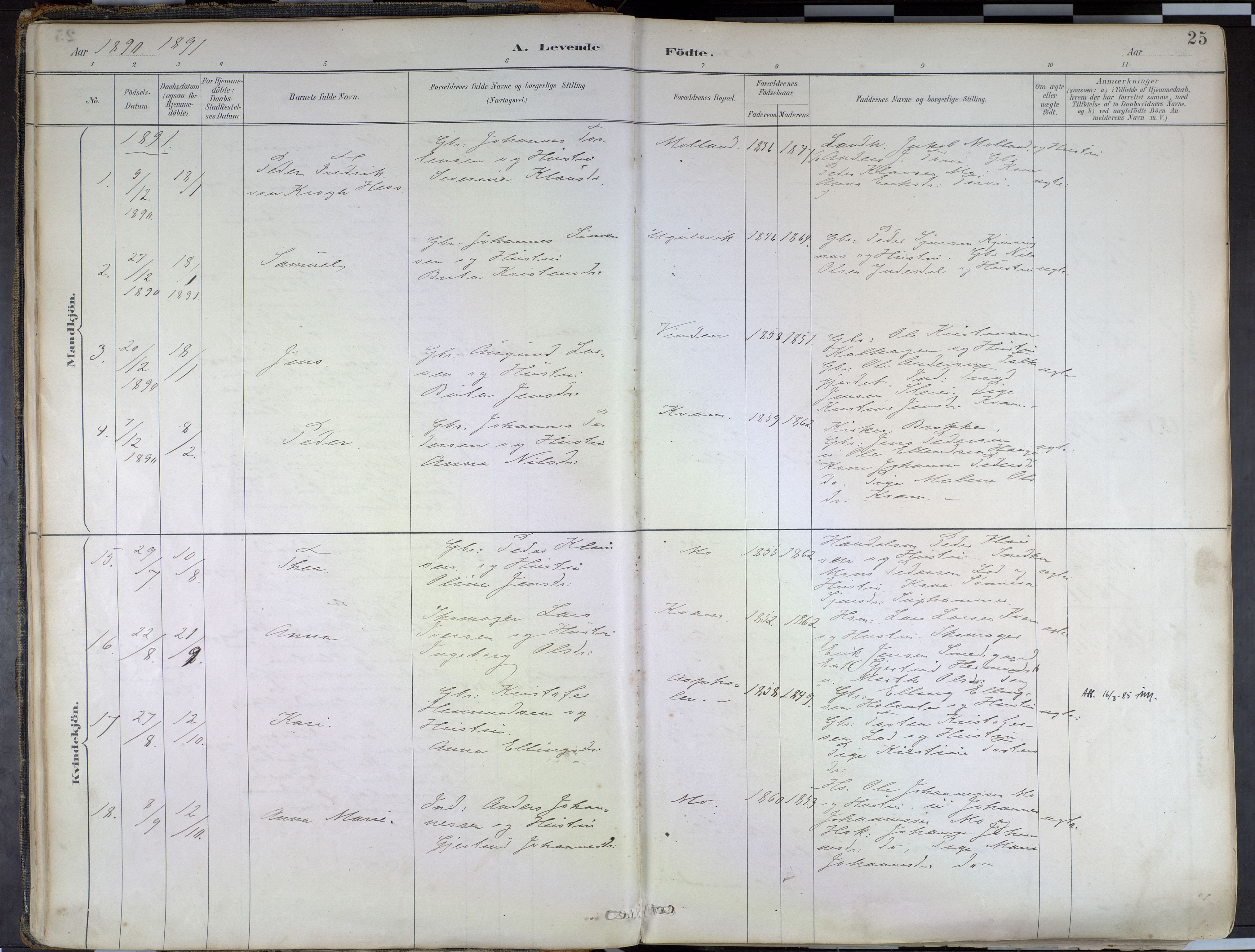 Hafslo sokneprestembete, SAB/A-80301/H/Haa/Haab/L0001: Parish register (official) no. B 1, 1886-1945, p. 25