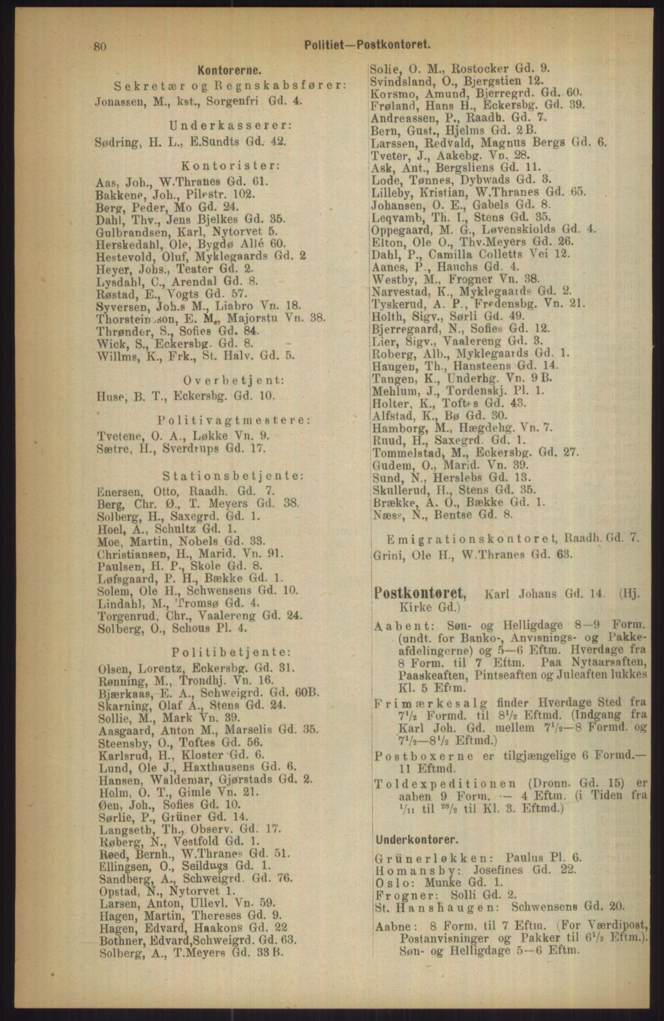 Kristiania/Oslo adressebok, PUBL/-, 1911, p. 80