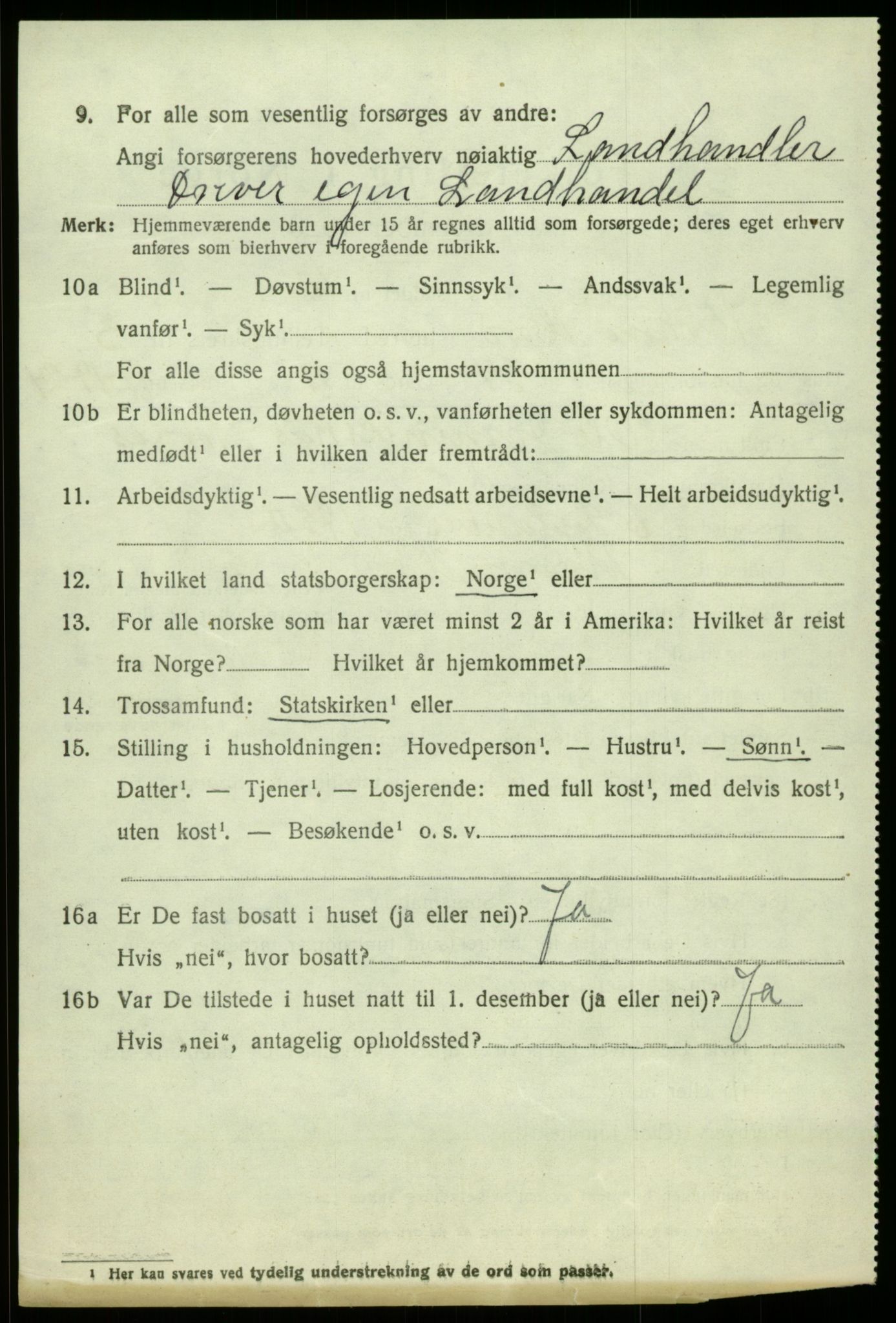 SAB, 1920 census for Kvam, 1920, p. 2946