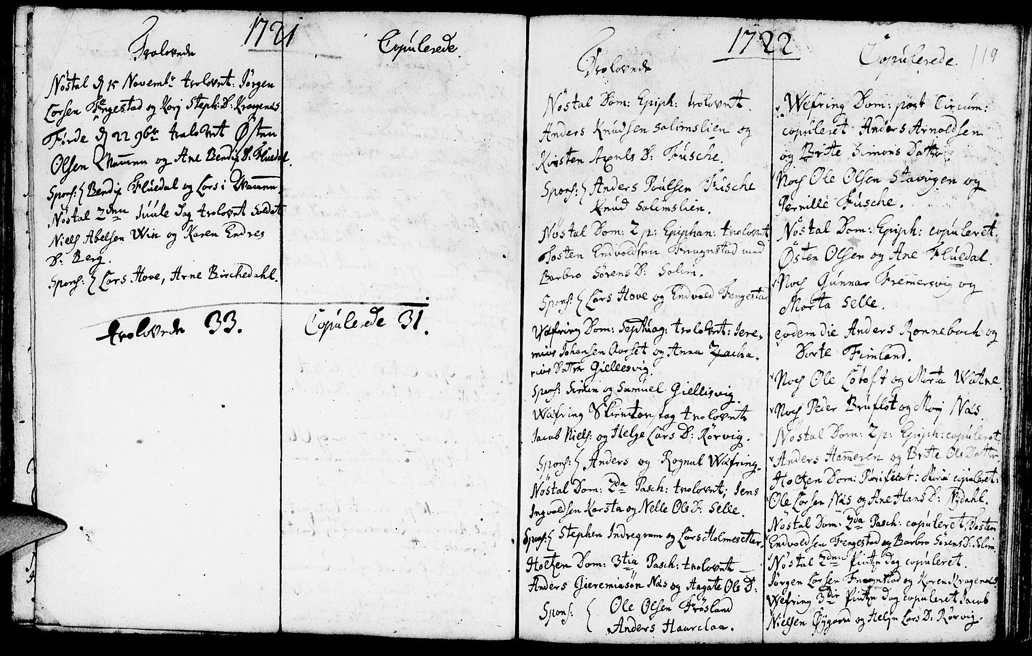 Førde sokneprestembete, SAB/A-79901/H/Haa/Haaa/L0001: Parish register (official) no. A 1, 1720-1727, p. 119